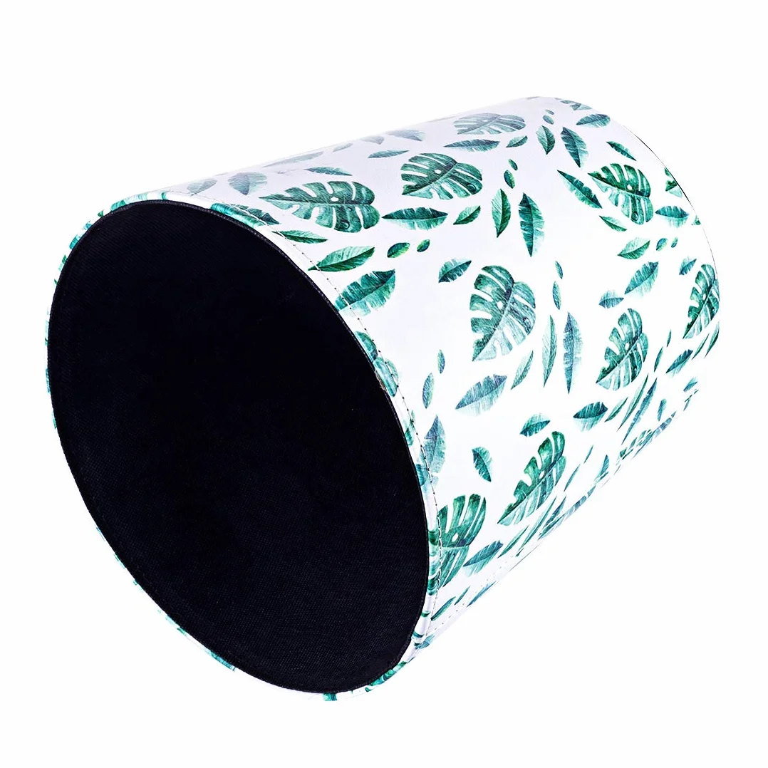 Poubelle en cuir étanche 10 L pour chambre d'enfant vert tropical
