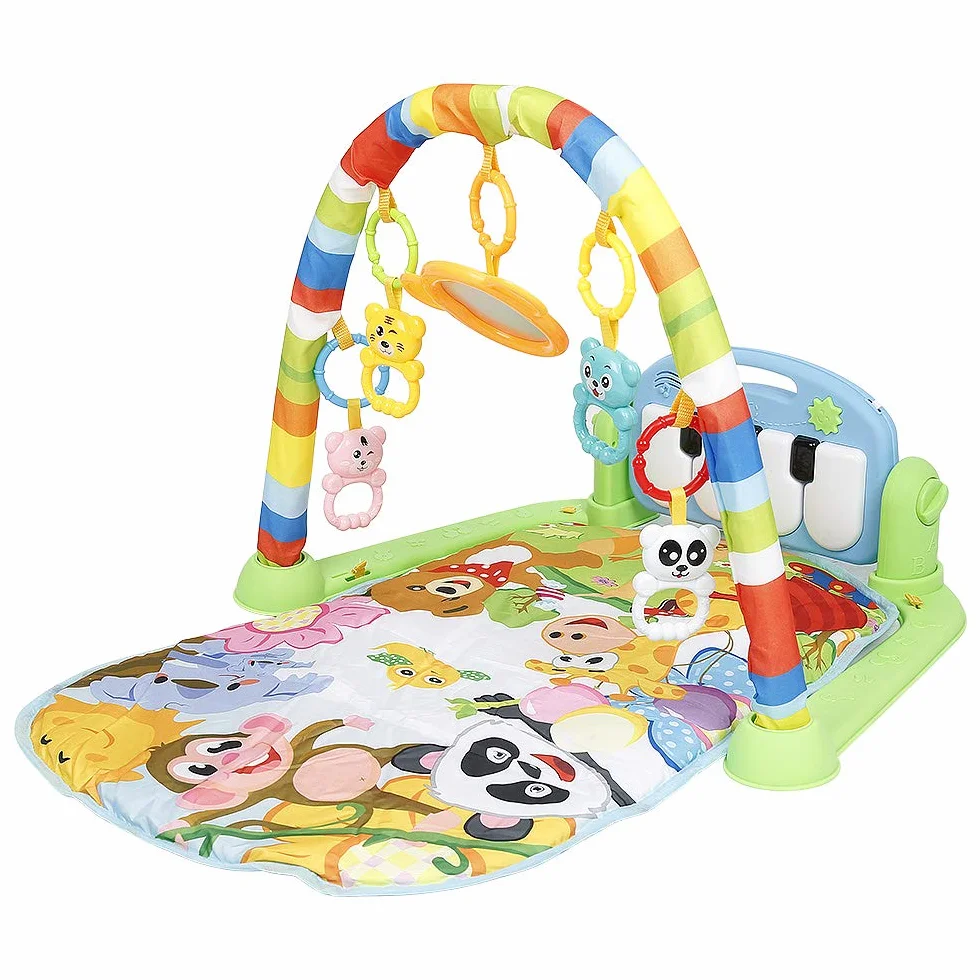 Tapis d'éveil bébé avec musique et lumières, tapis de jeu épaissi piano fitness pour nouveau-né garçons et filles