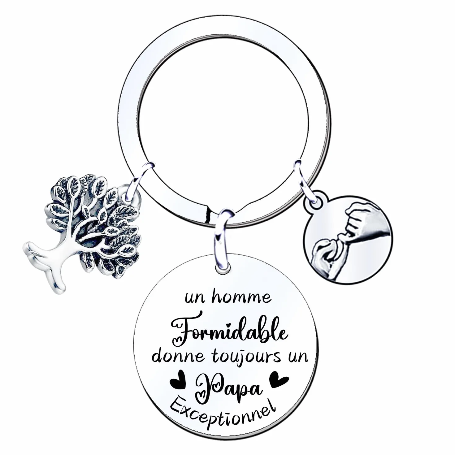 Porte-clés papa personnalisé - Cadeau fête des pères anniversaire Noël naissance