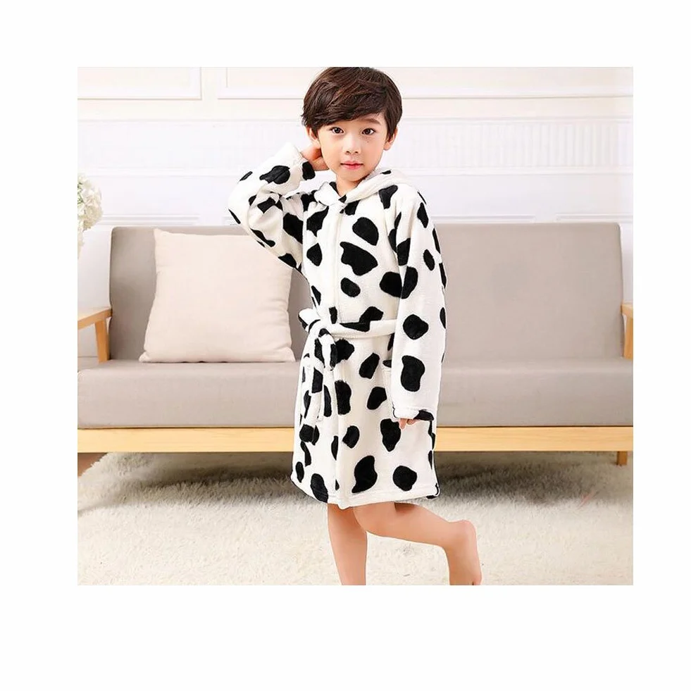 Peignoir Encapuchonné Flanelle Pyjamas Enfants Garçons Filles Robes Bébé Vêtements de Nuit