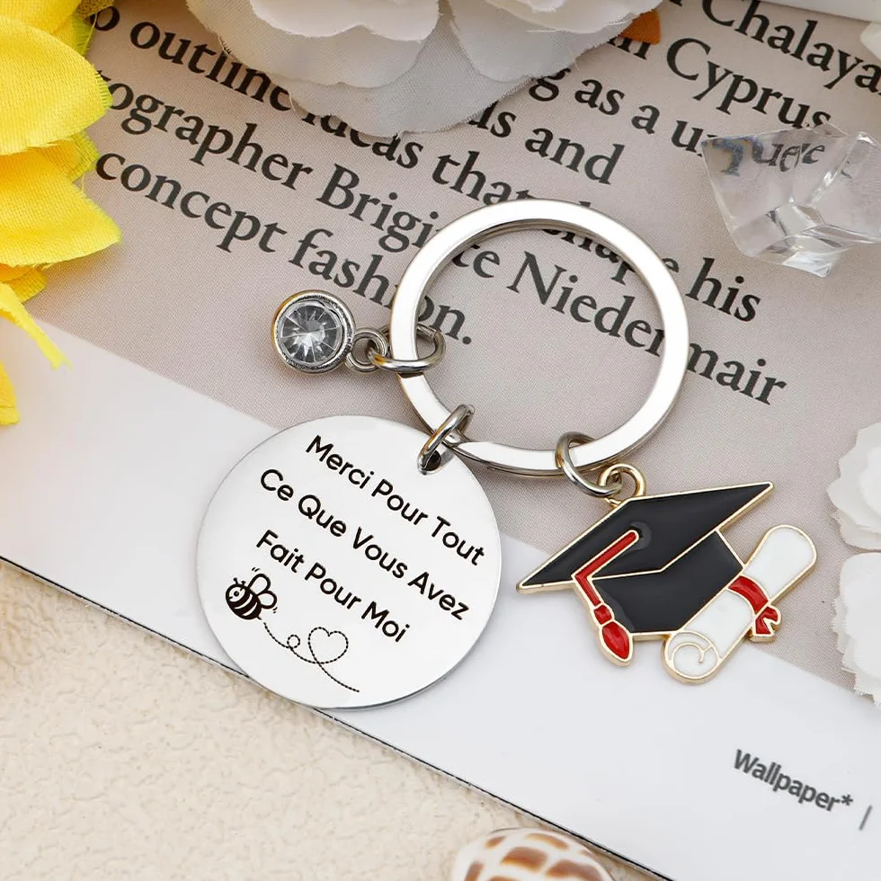 Cadeau Maîtresse d'École Fin d'Année Porte Clef Merci Atsem Professeur