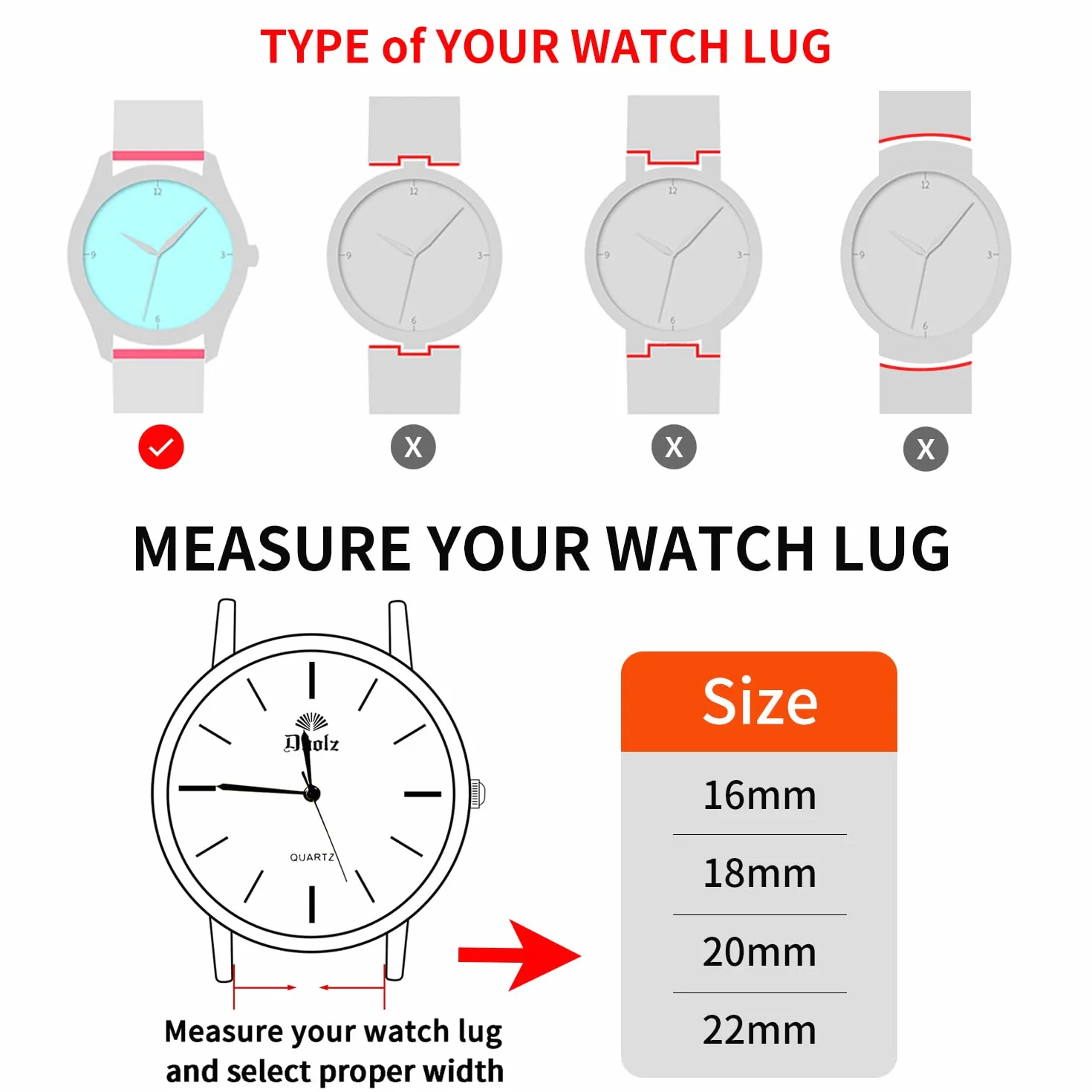Bracelet de Montre Cuir 20mm Remplaçable Dégagement Rapide Marron Boucle à Ardillon Hommes Femmes
