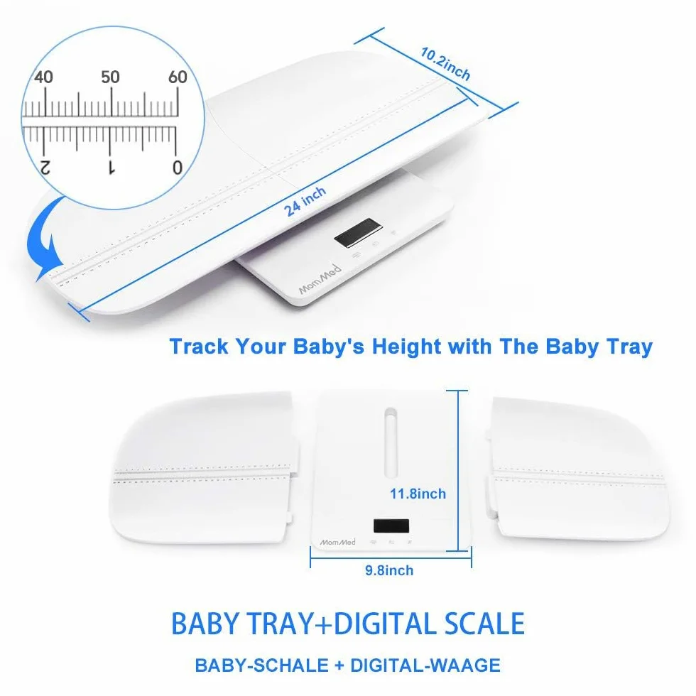 Pèse-bébé numérique 50g-100kg avec fonction de maintien et embout amovible