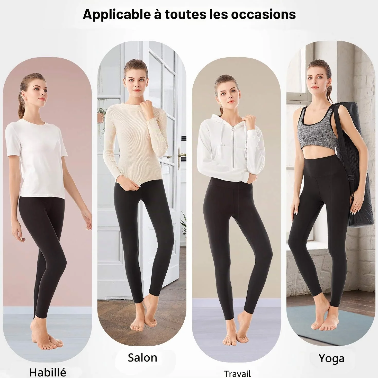 SINOPHANT Legging Femme Pantalon de Sport Taille Haute Yoga Opaque Grande Taille