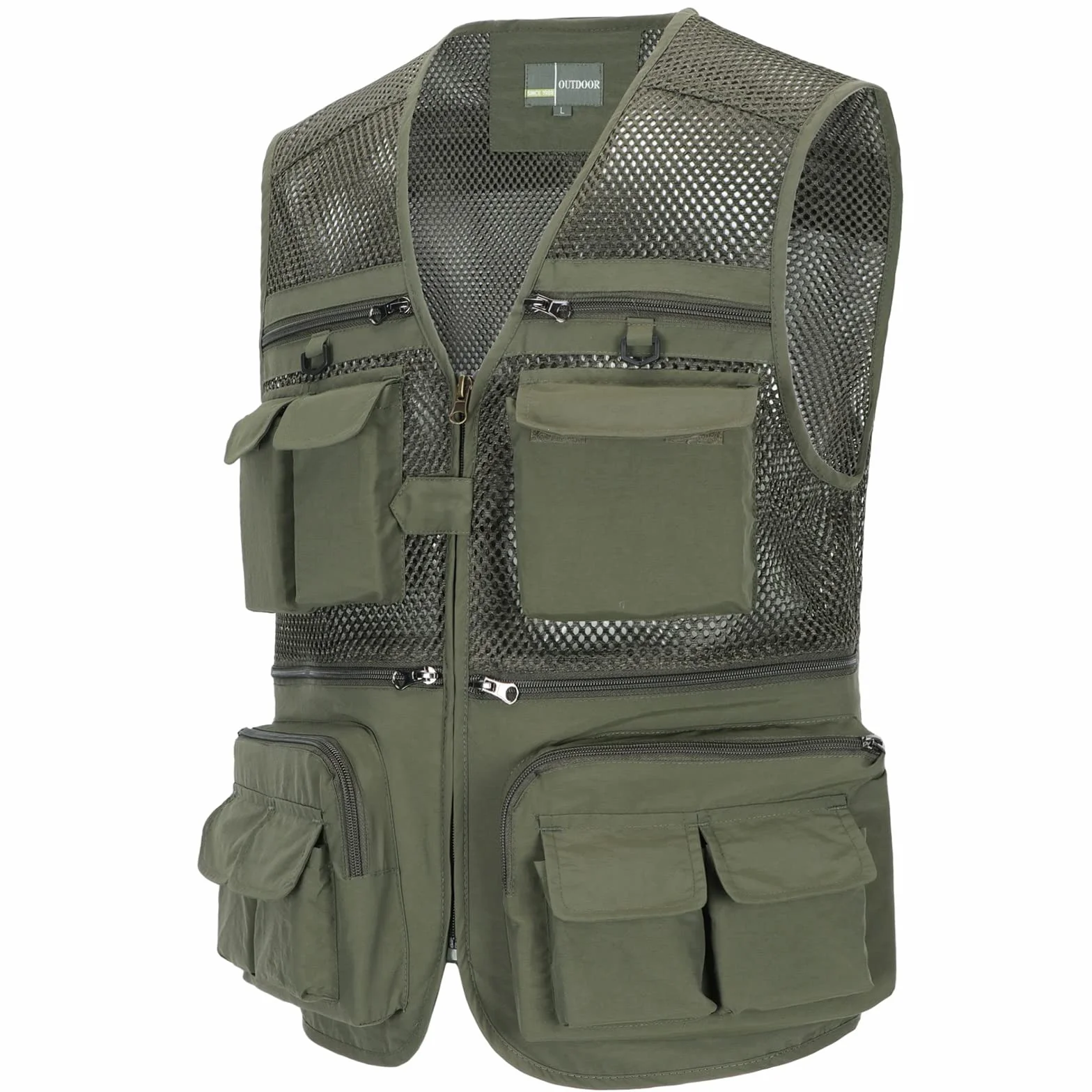 Gilet de Pêche en Maille Léger Respirant à Séchage Rapide Multi Poches