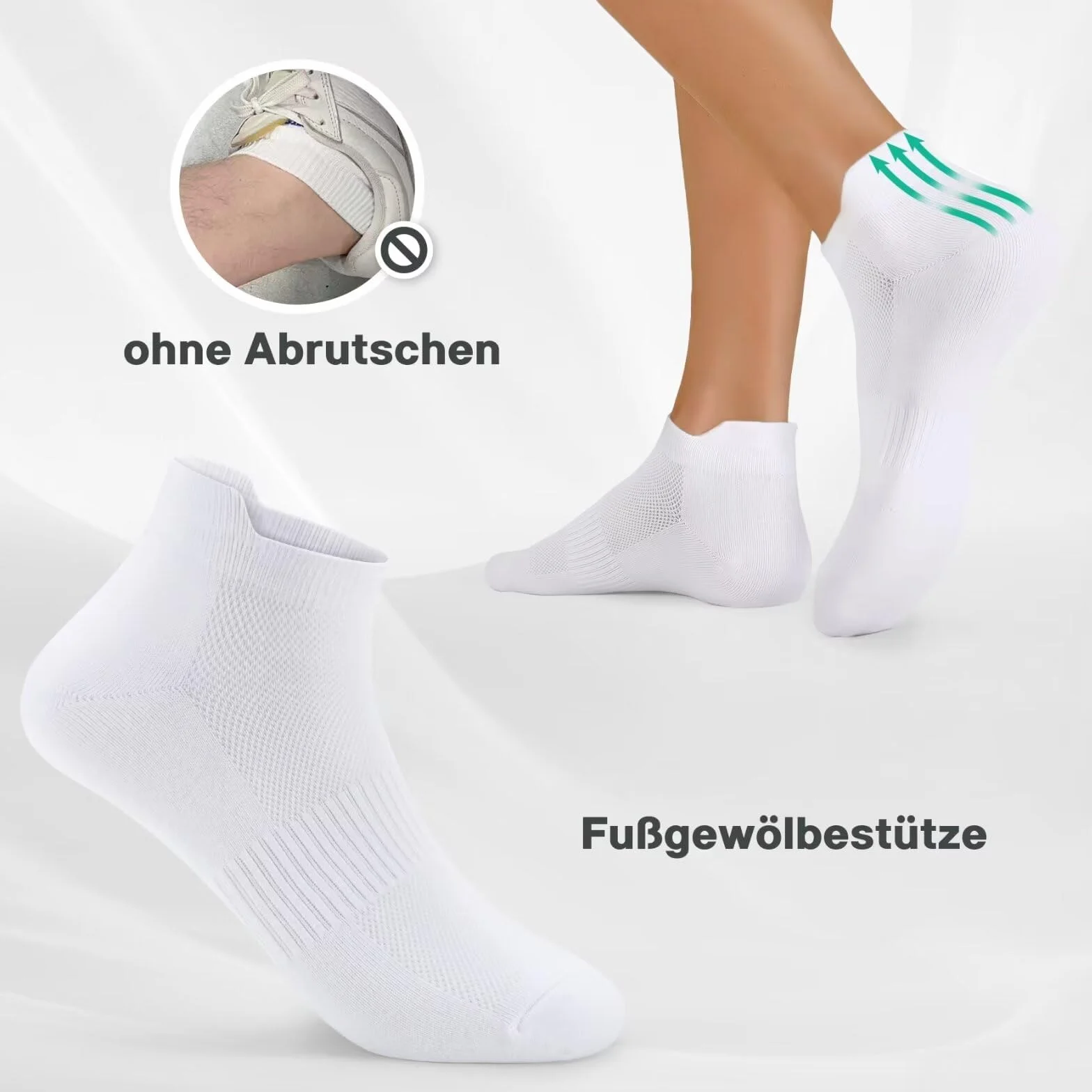 Chaussettes Basses Homme Femme Coton Courtes Sport Respirant Antiderapante Socquettes 10 Paires