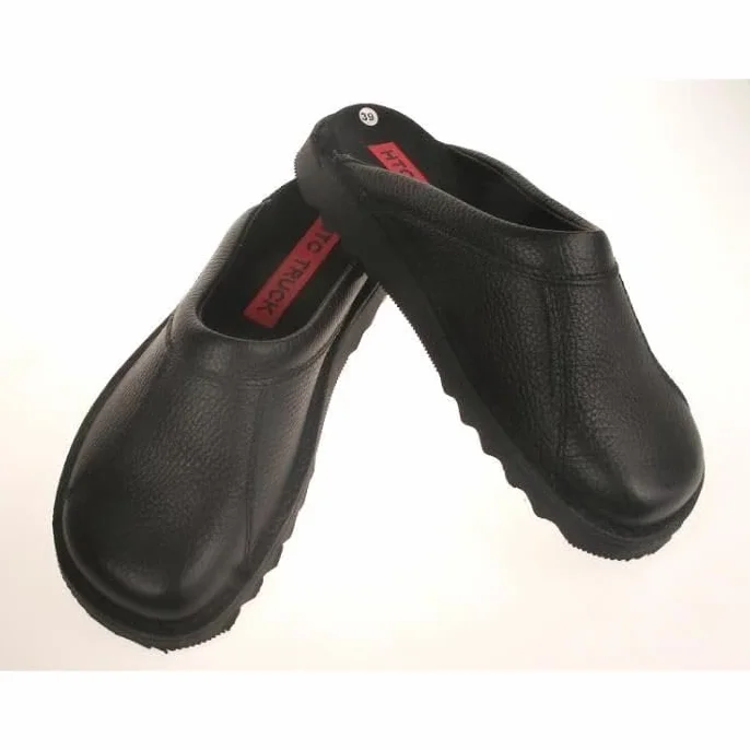 Htc Chaussures Routier en Cuir Mixte Noir