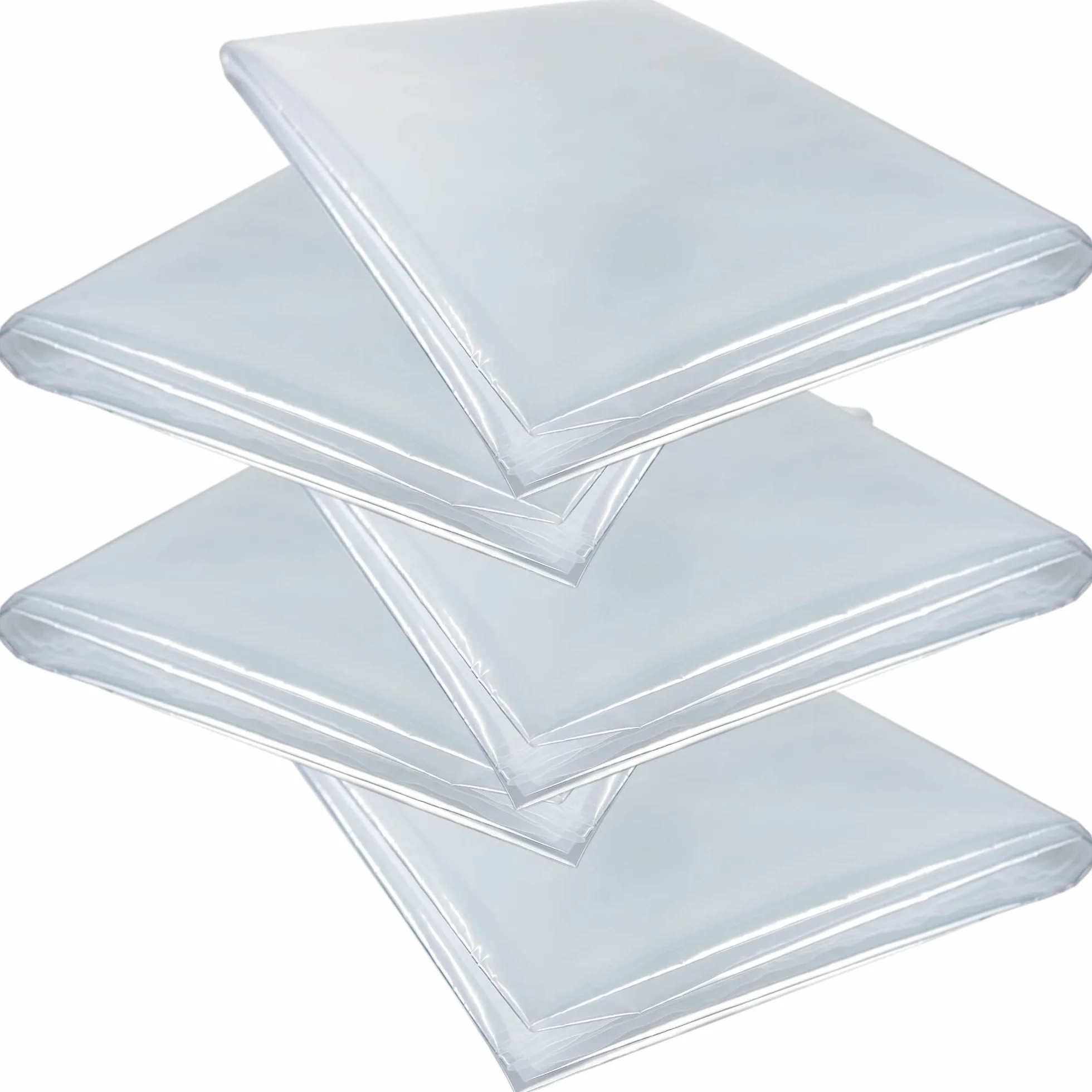 Grand Sac de Rangement en Plastique Transparent 83 cm x 111 cm 114 μm Imperméable Lot de 5