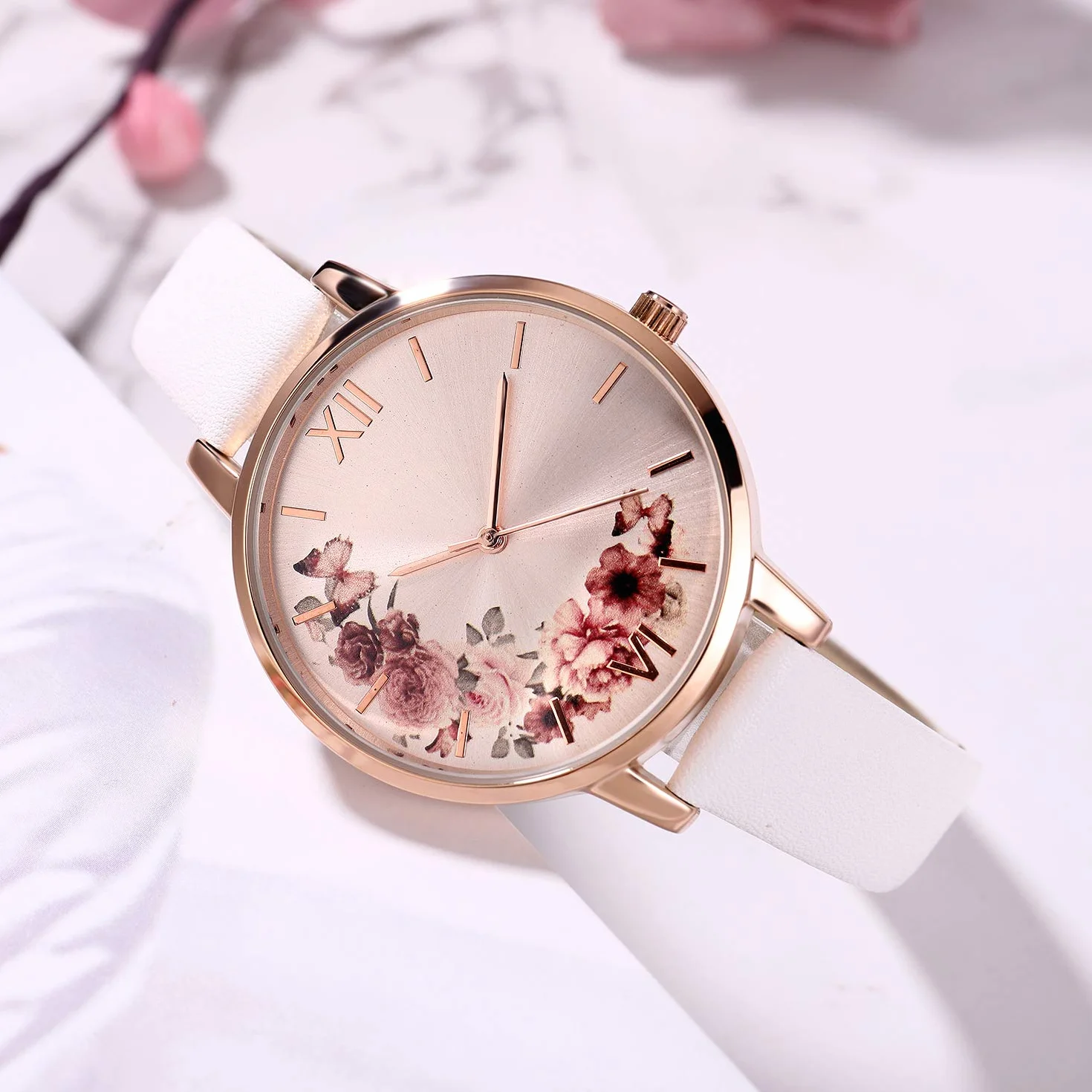 Montre Femme Bracelet Cuir Quartz Luxe Étanche Mode Montre-Bracelet Créative