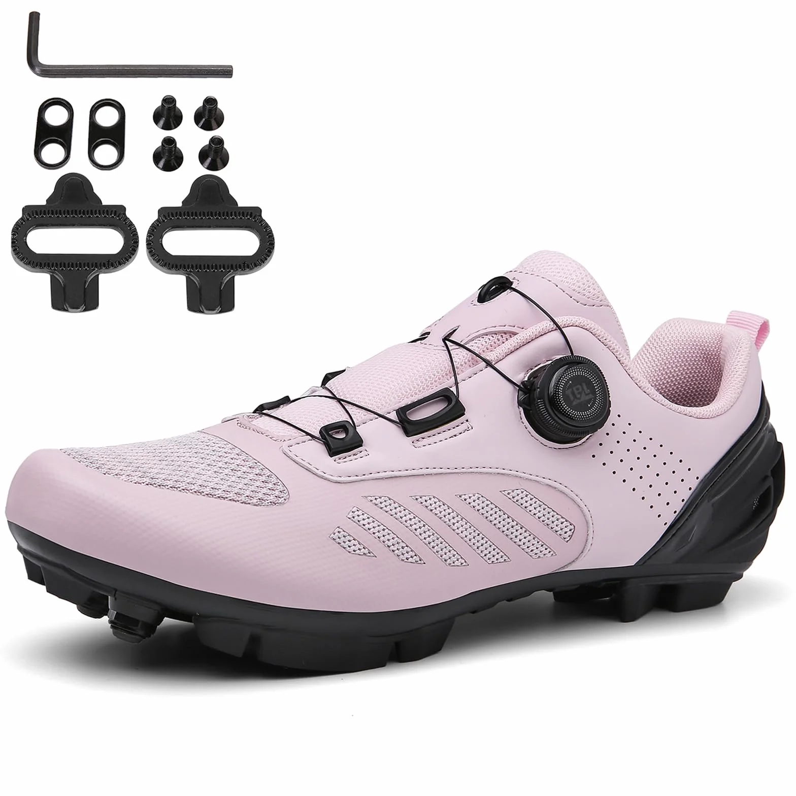 NGARY Chaussures De Vélo VTT pour Femmes Compatible SPD 2 Schrauben mit Cleats Cyclisme