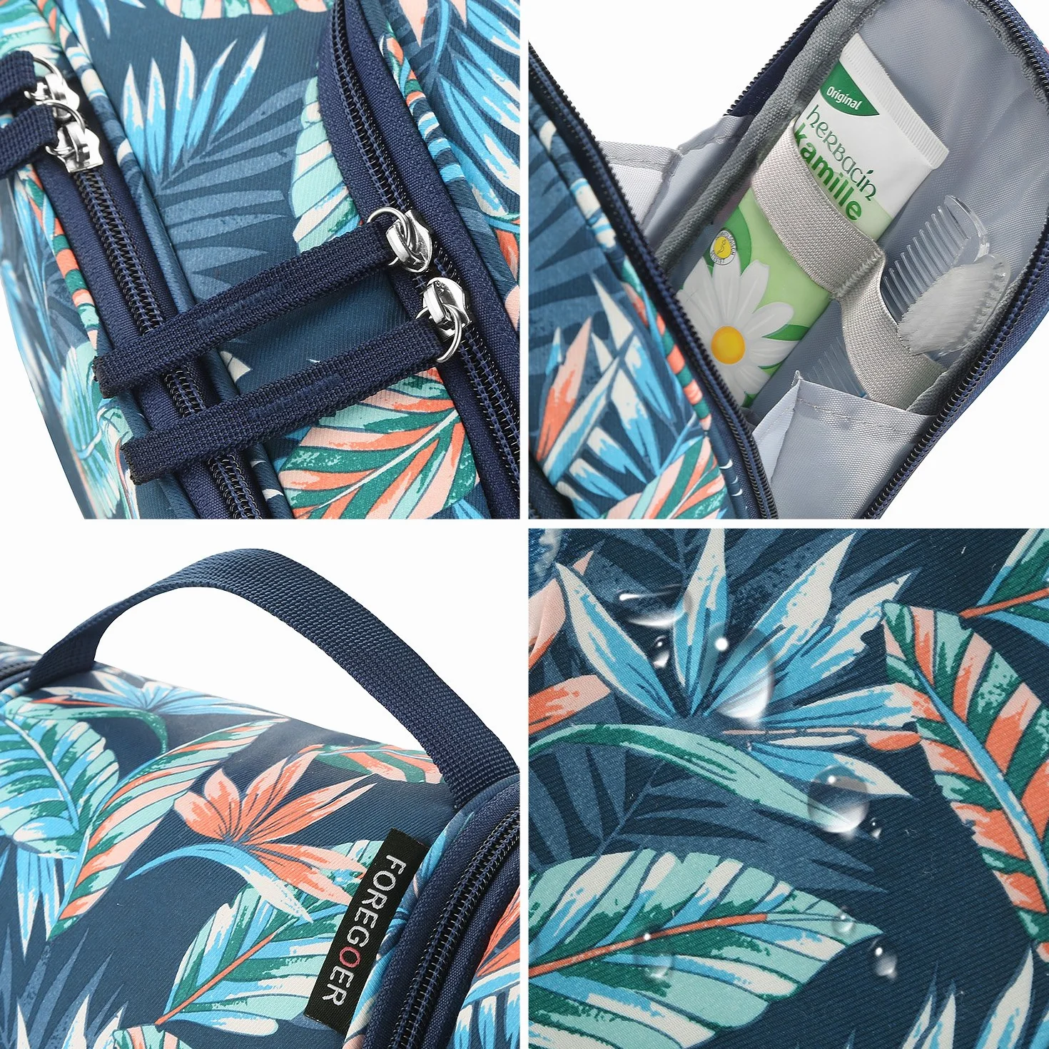 FOREGOER Trousse de Toilette Voyage Grande Sac de Toilette cosmétiques Suspendre Vanité Femme
