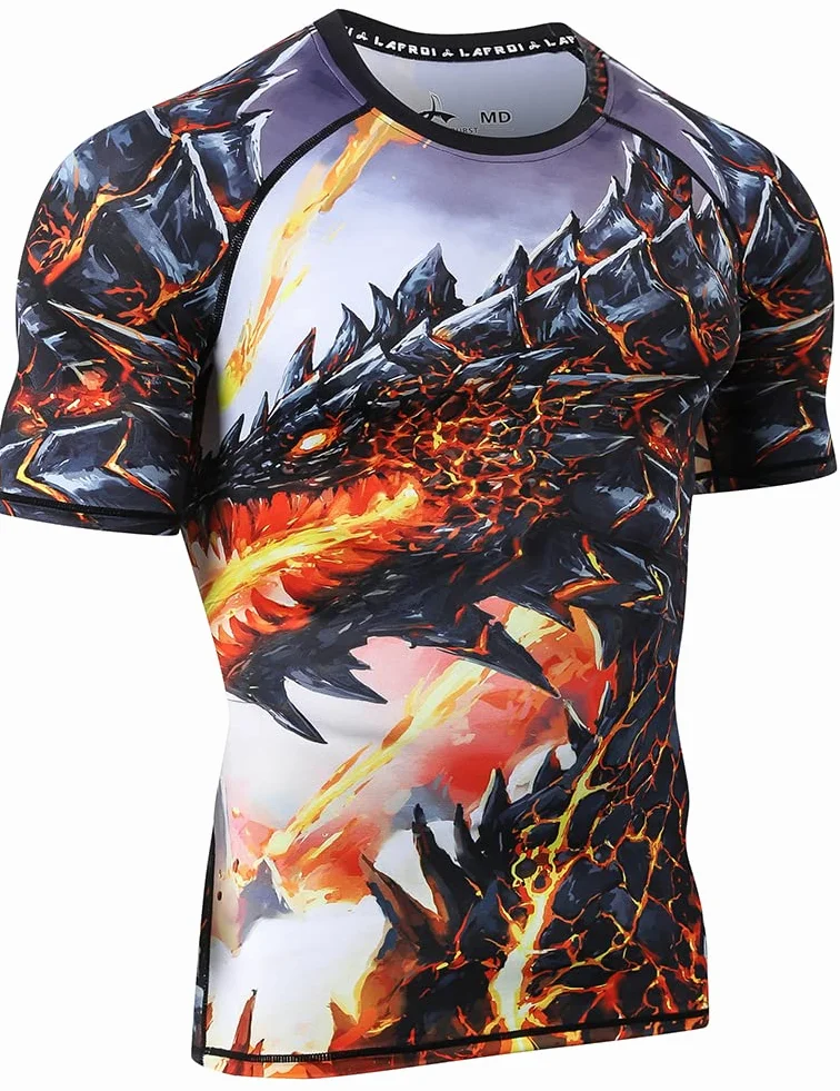 LAFROI Maillot de Compression à Manches Courtes UPF 50+ pour Homme