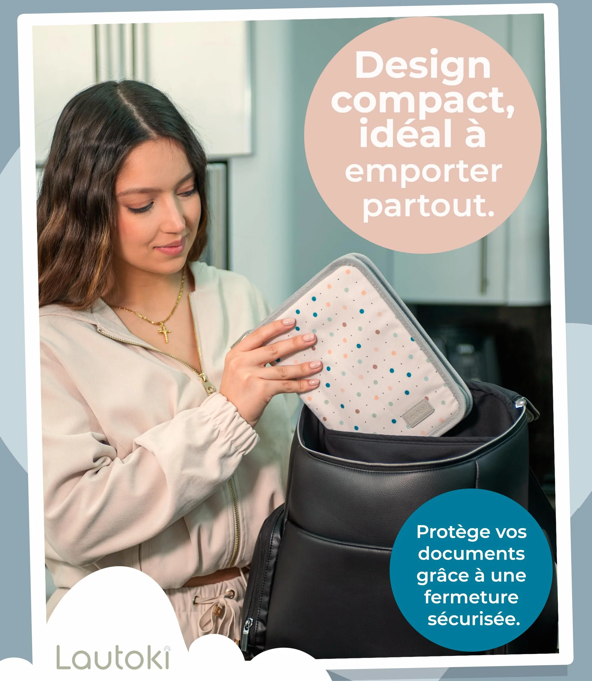 Protège carnet de santé bébé 25x19,5x3 cm imperméable coffret naissance