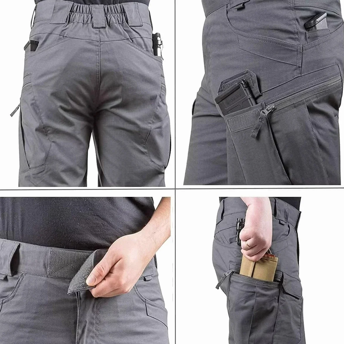 Shorts Homme Sport Tactiques Imperméables Multi-Poches Cargo Shorts Plein Air Chasse Pêche