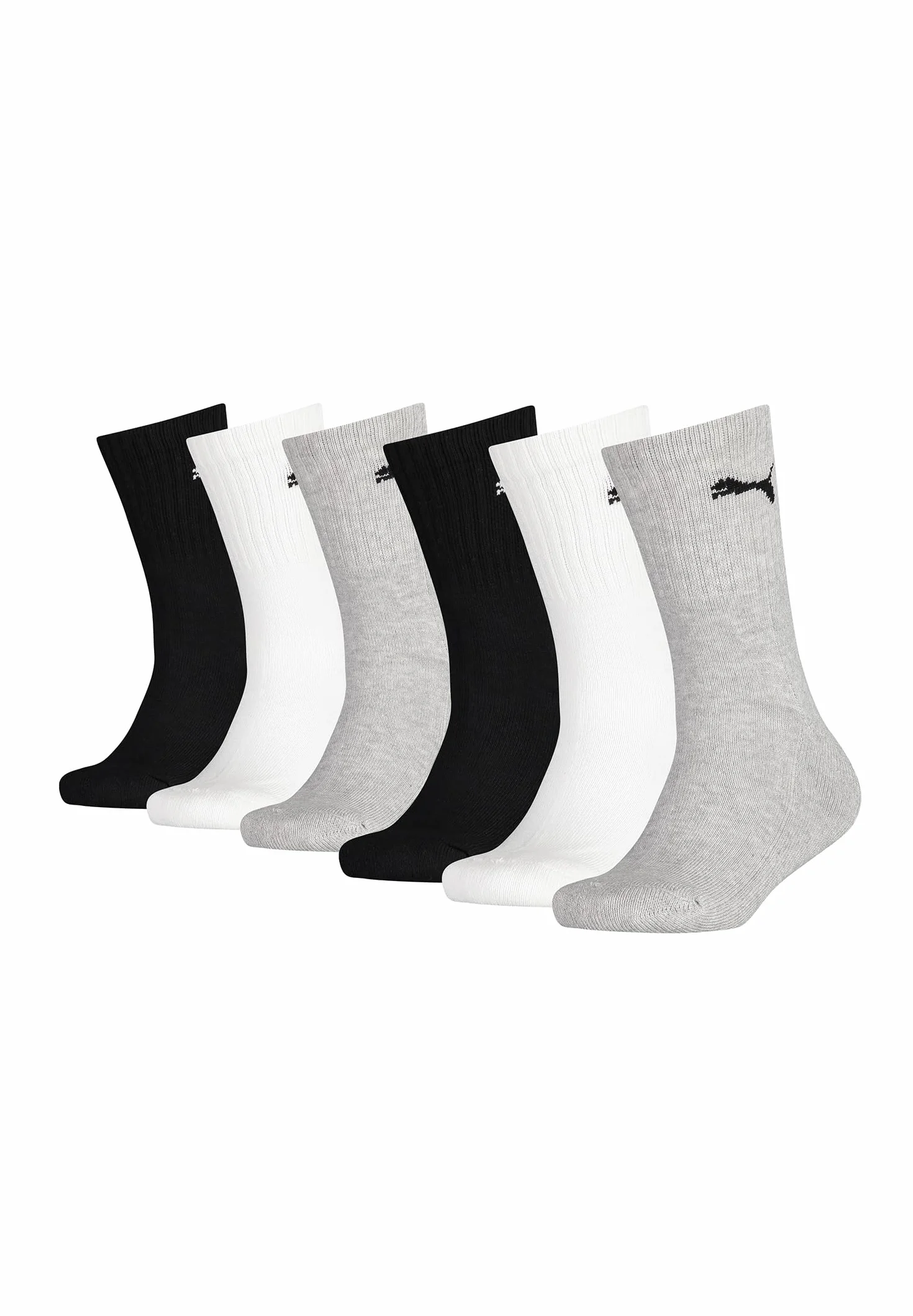 Puma JUNIOR CREW Lot de 6 paires de chaussettes de tennis pour enfant