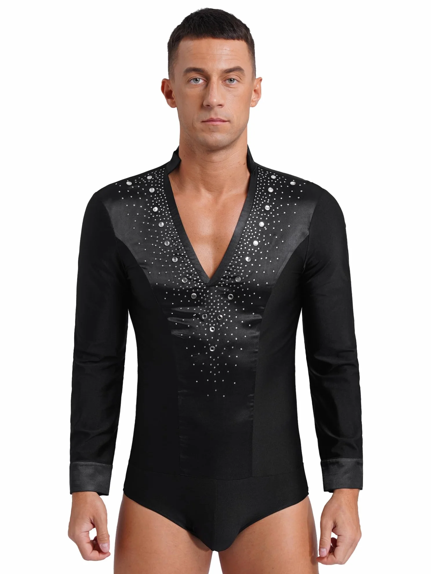 JEATHA Justaucorps De Danse Manches Longues Combinaison De Ballet Latin Moderne Body Chemise De Soirée