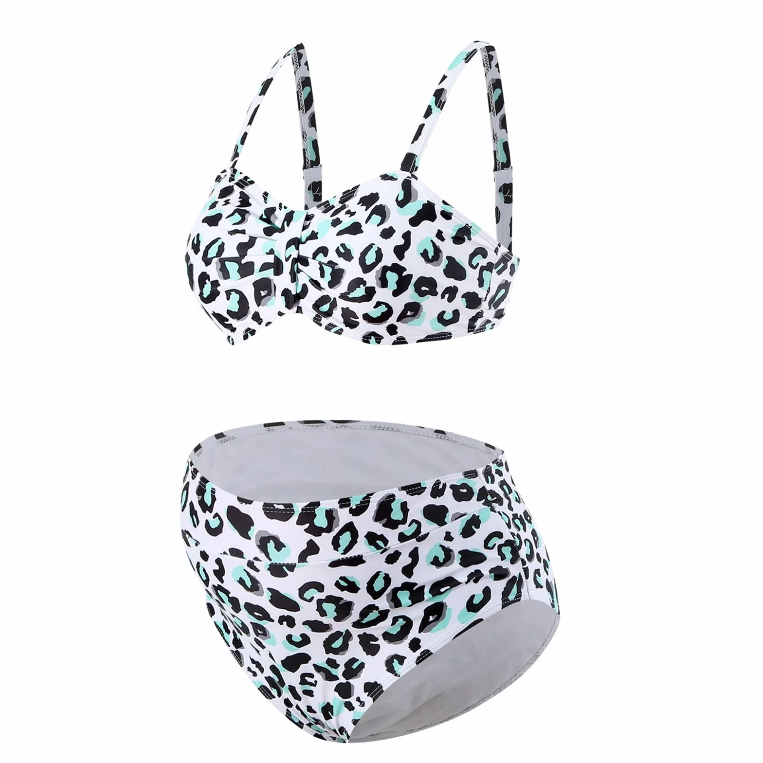 Maillot de bain maternité femme enceinte Bikini ensemble Sexy Spaghetti Strap Camisole Top Soutiens-gorge Taille Haute Bas Deux Pièces Grossesse