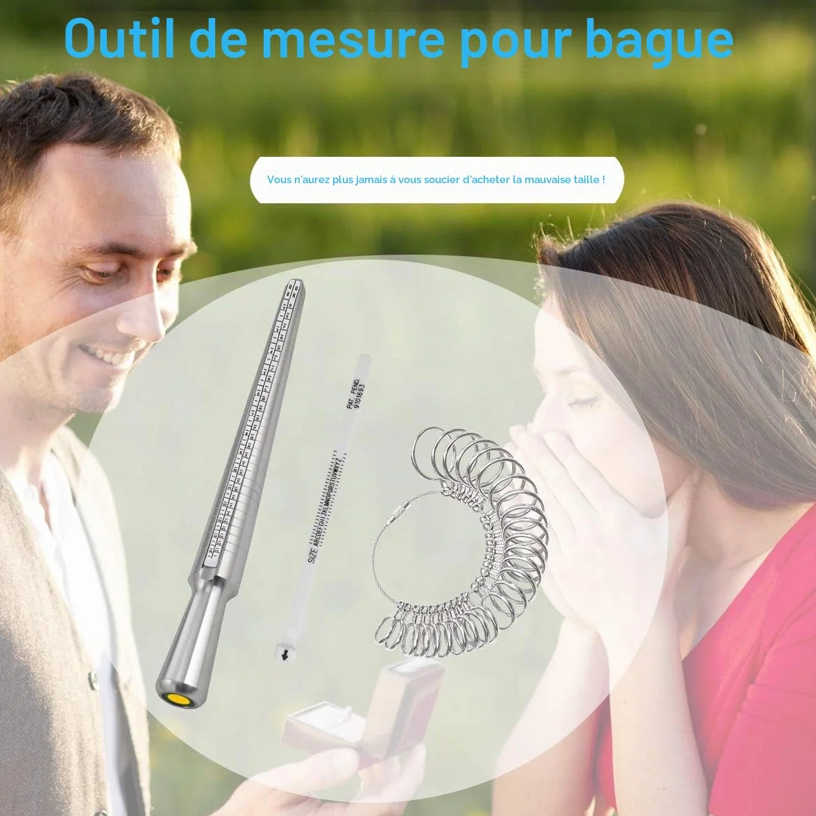 DoGeek Mesure Taille Bague Anneaux Métal Acier Plastique A-Z