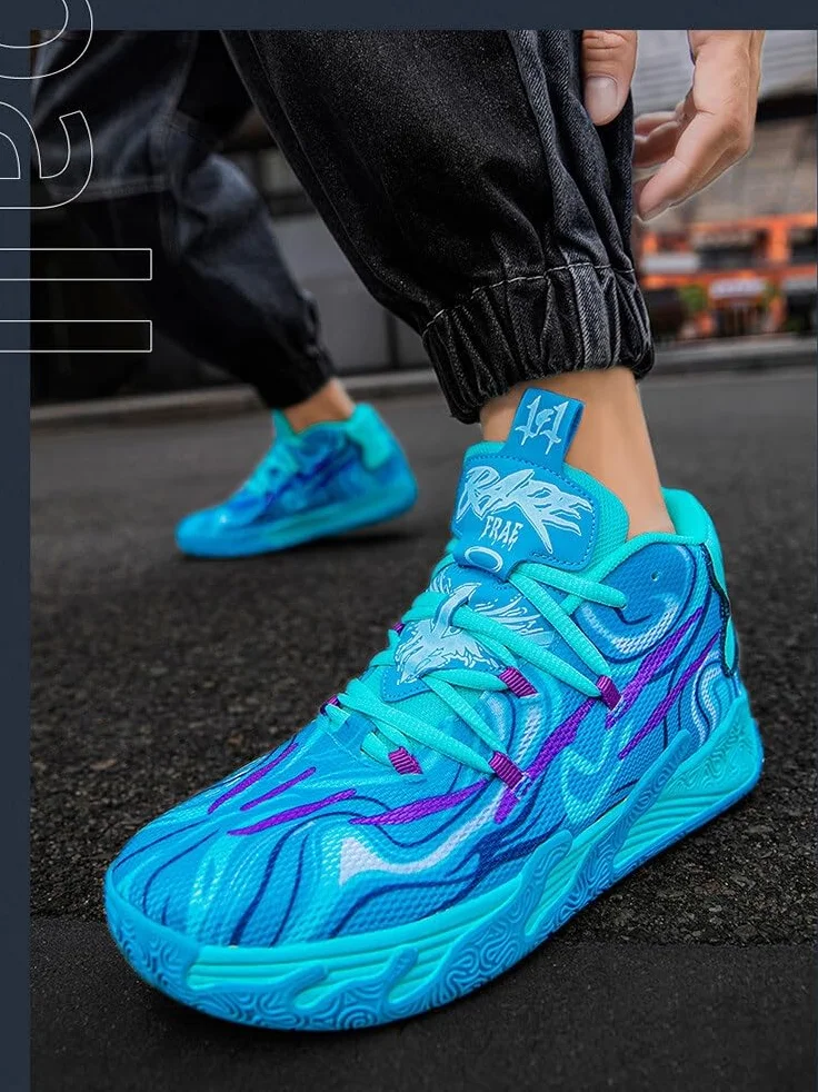 Bolognifi Chaussures de Basketball Haute Taille Semelle Caoutchouc Antidérapante pour Entraînement Matchs Extérieur