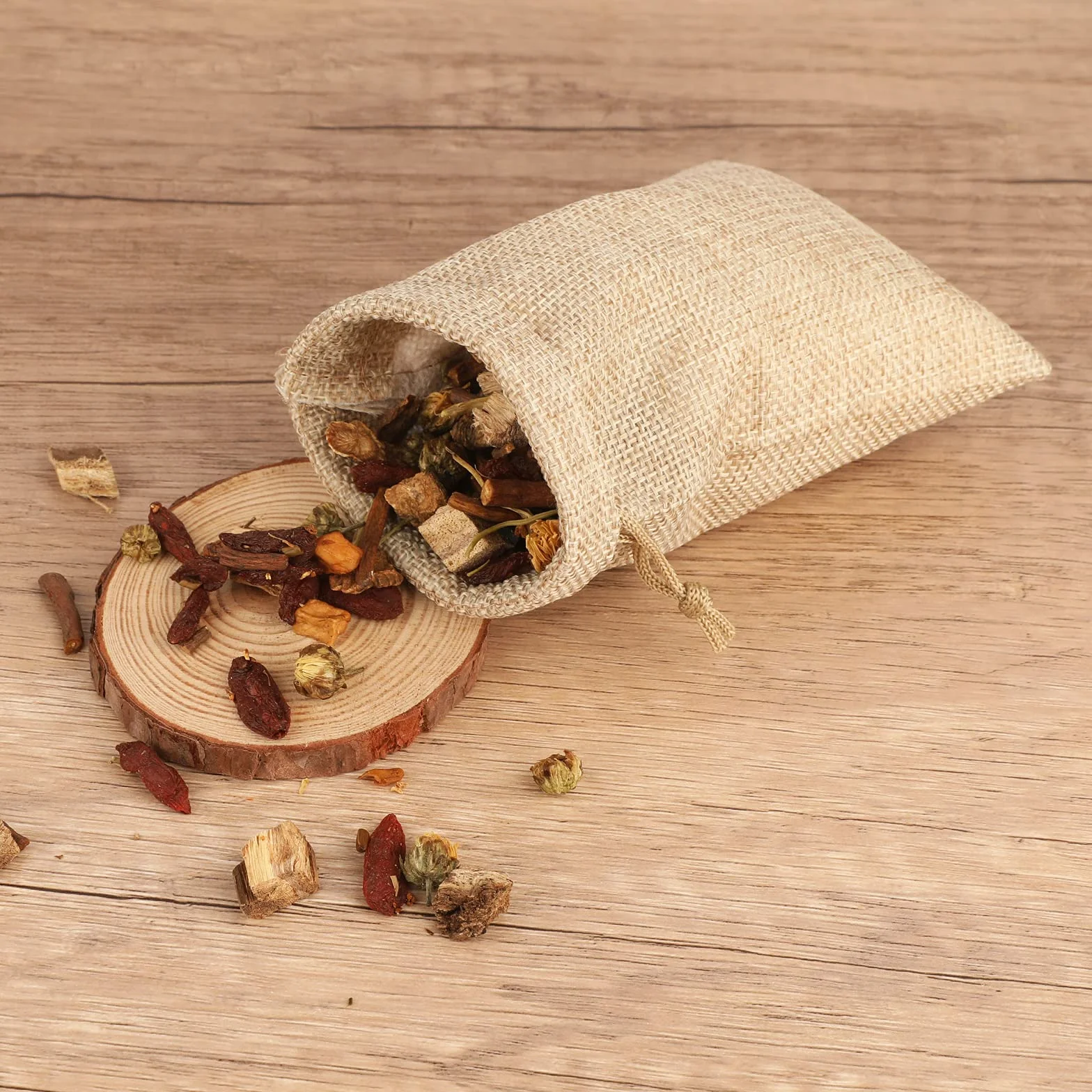 Pochon Jute 10x15cm Sac Toile de Jute avec Cordon Petite Pochette Cadeau pour Bijoux