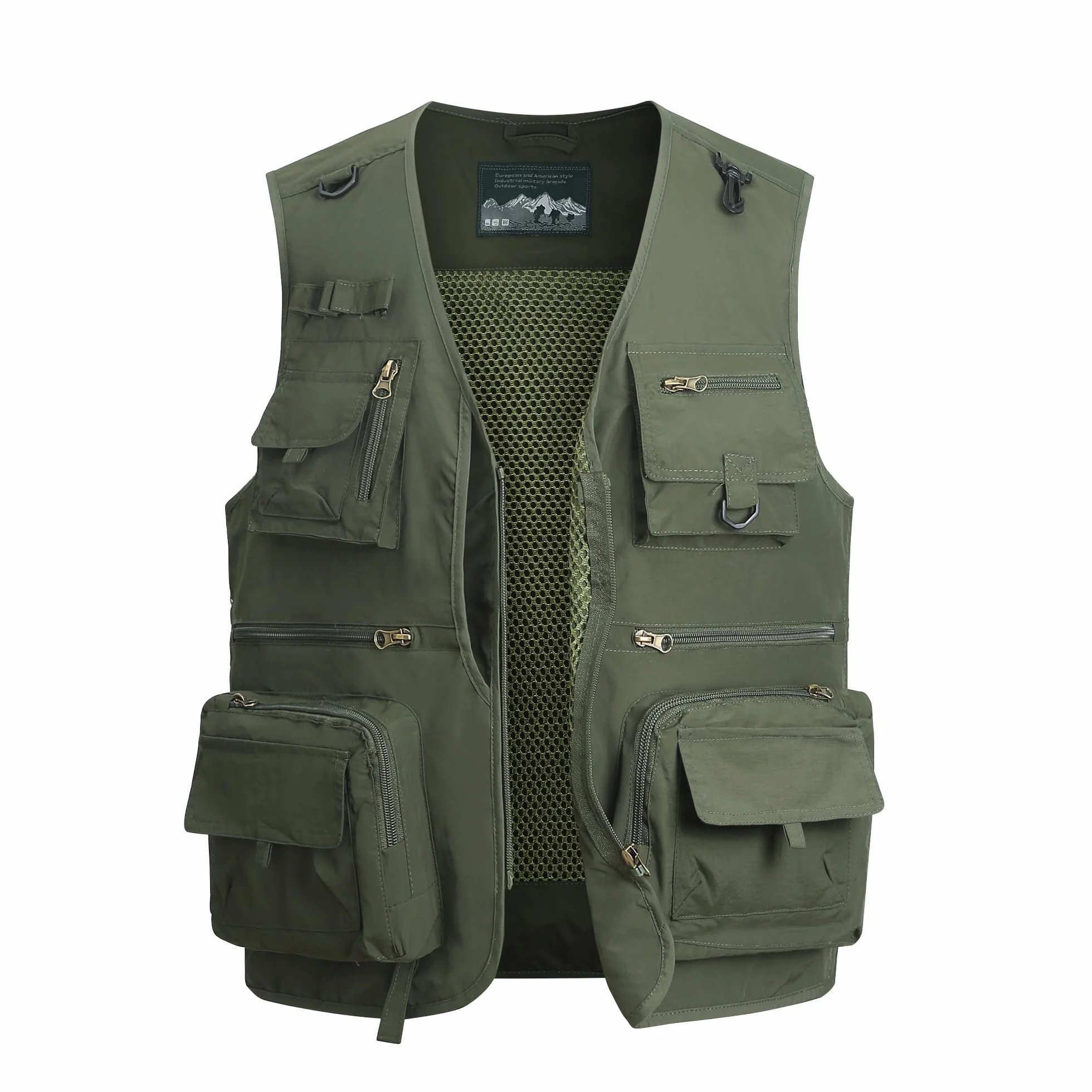 Gilet de pêche Homme Plein air Multi-Poche Séchage Rapide Respirant Sans Manches Camping Chasse Photographie