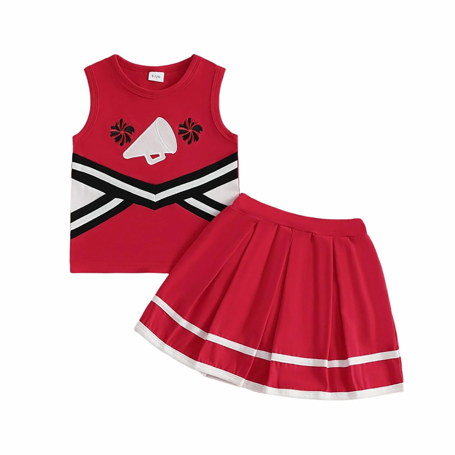 Costume de pom-pom girl pour enfant et bébé fille avec haut court et jupe