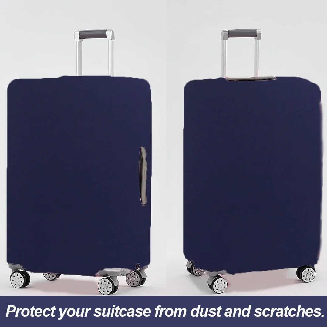 Housse Protection Valise Élastique en Silicone pour Bagages, Réutilisable (Bleu Marine, L)