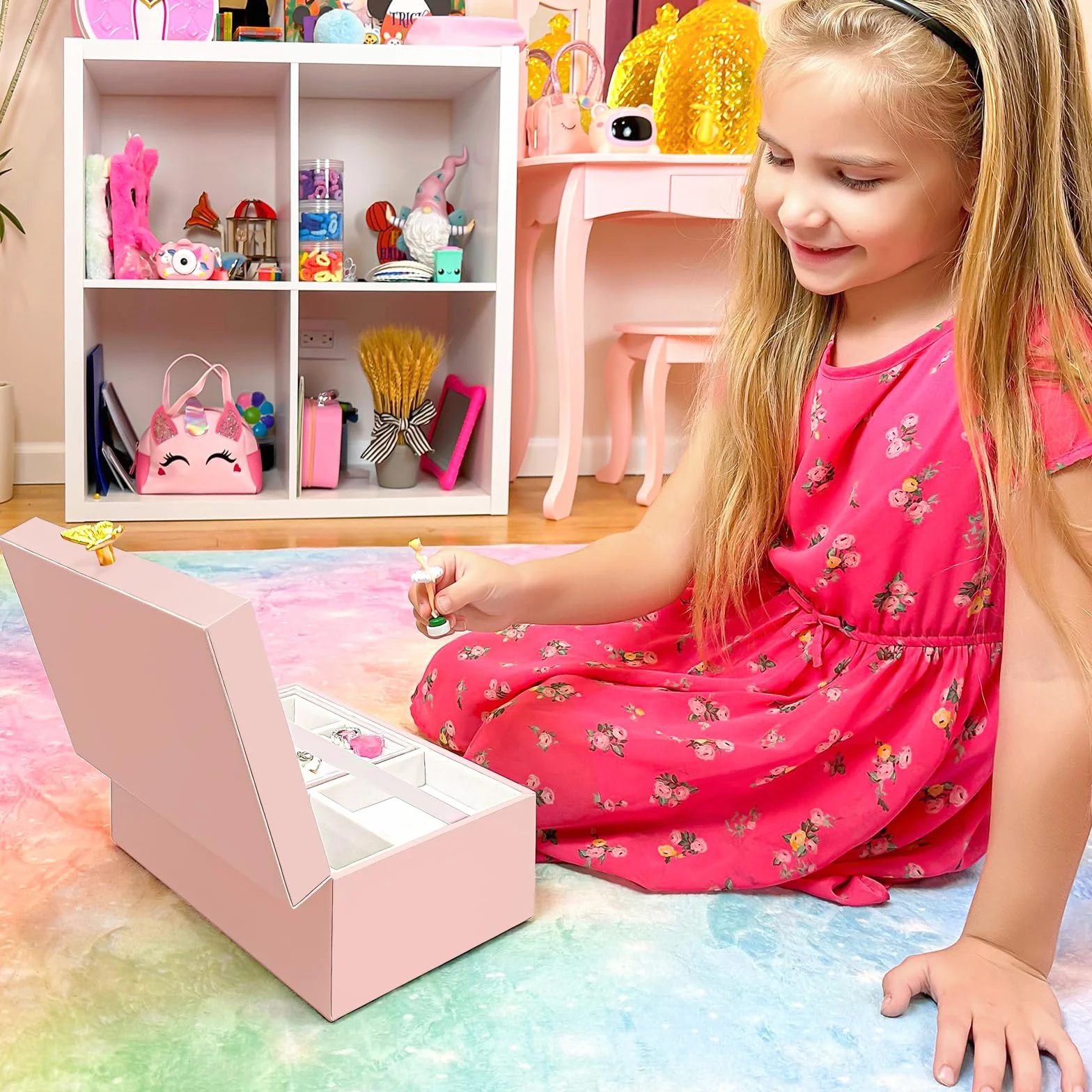 ProCase Boite à Bijoux Musicale Enfant Ballerina Rose