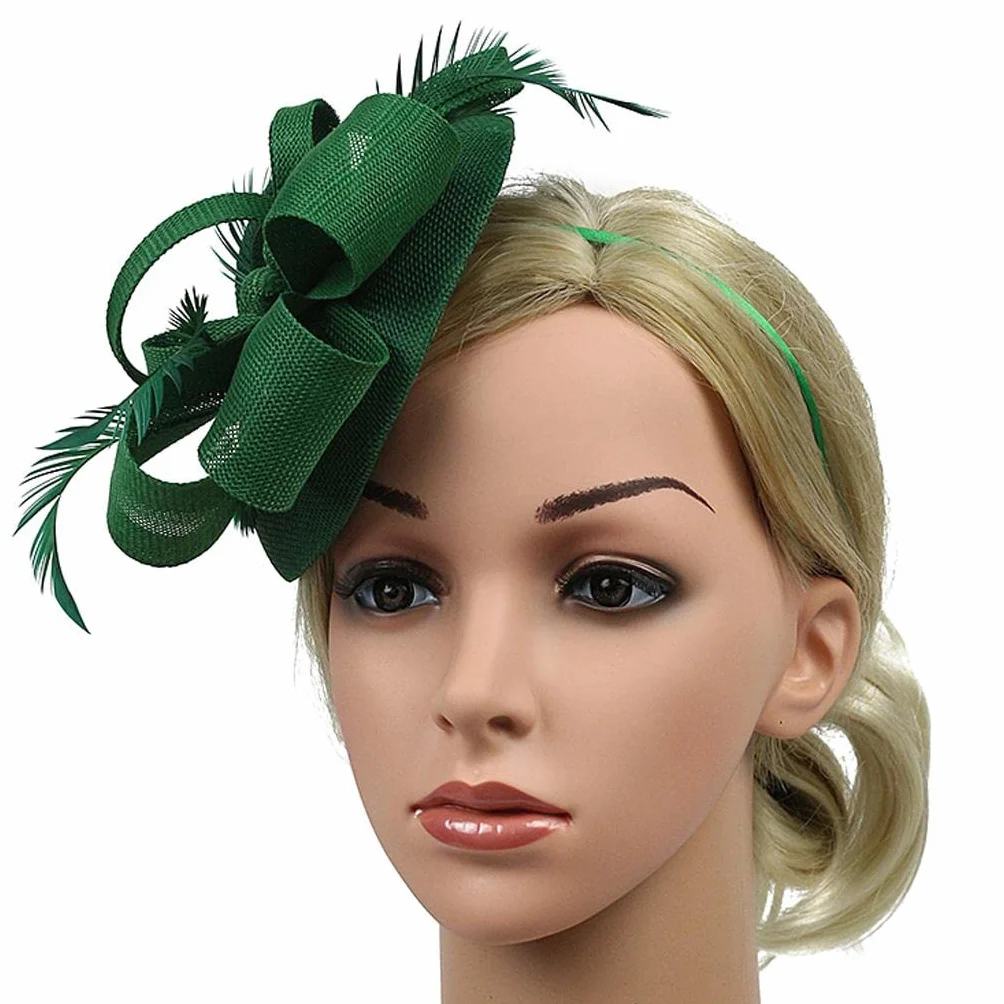 Chapeau bibi à plumes orange pour femme