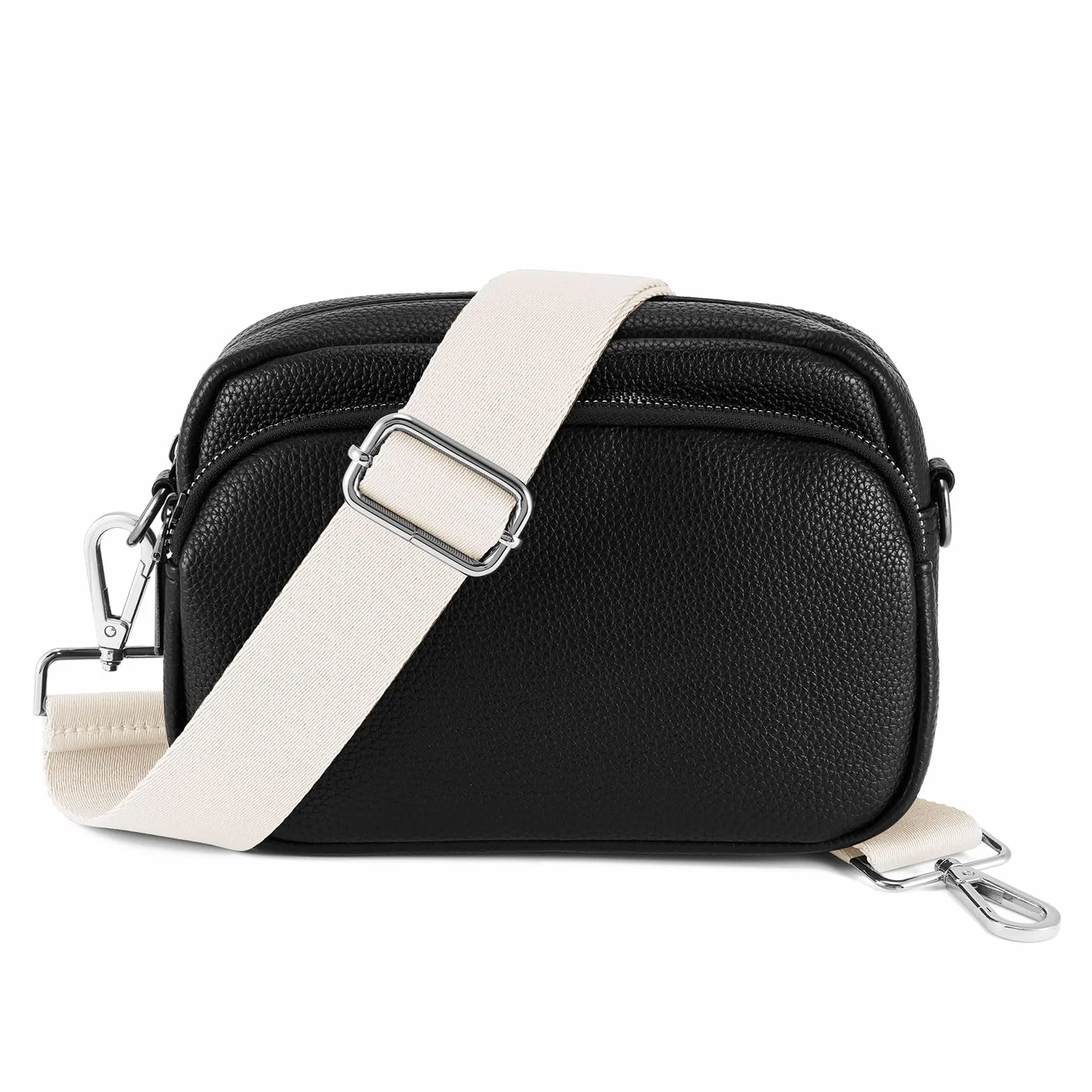 Bandoulière réglable universelle antidérapante avec crochets pivotants en métal pour sac à bandoulière, beige