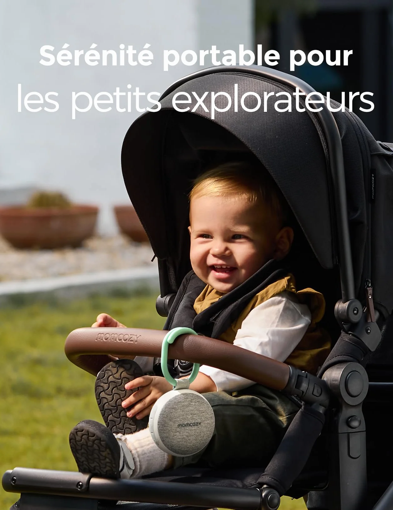 Momcozy Machine à Bruit Blanc Portable pour Bébé avec Veilleuse Intégrée - 20 Sons Apaisants, Batterie Rechargeable