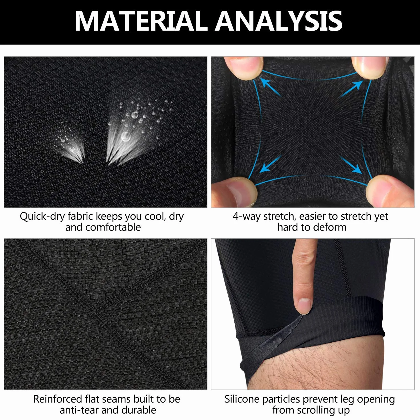 NICEWIN Shorts de Cyclisme Hommes Coussin 4D Rembourré Cuissard Velo Homme VTT Séchage Rapide Respirant Culottes