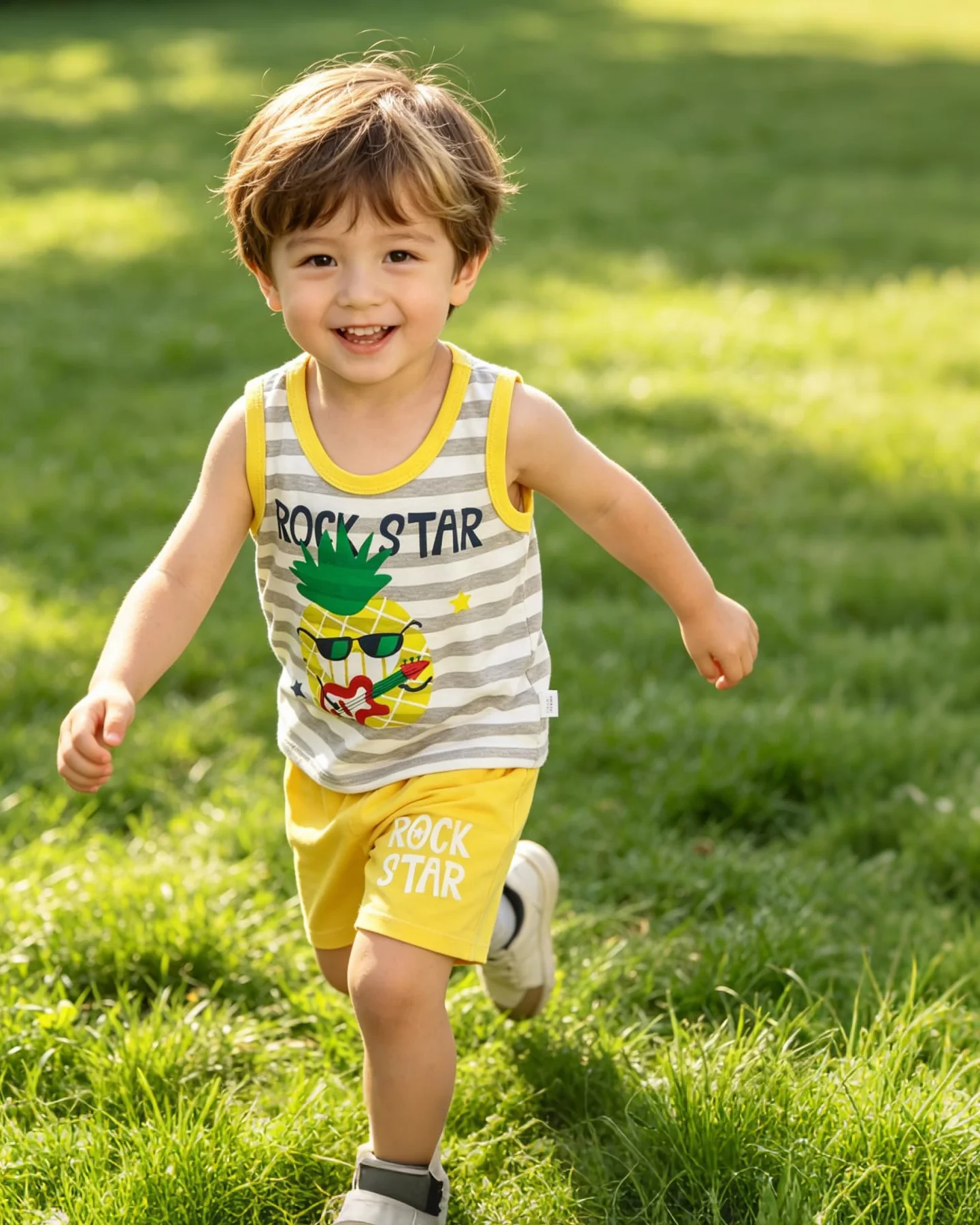 Lot de 8 Ensembles Débardeur et Short Bébé Garçon Fille Coton Imprimé Dessin Animé Tenue Été 3 Mois à 7 Ans