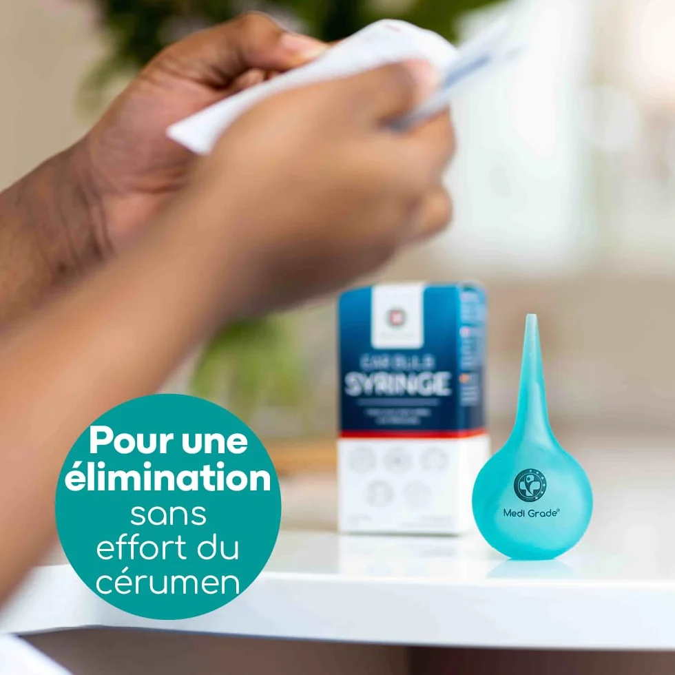 Medi Grade Seringue Plastique 75 ml pour Nettoyage Oreille avec Bout à Quadruple Jet
