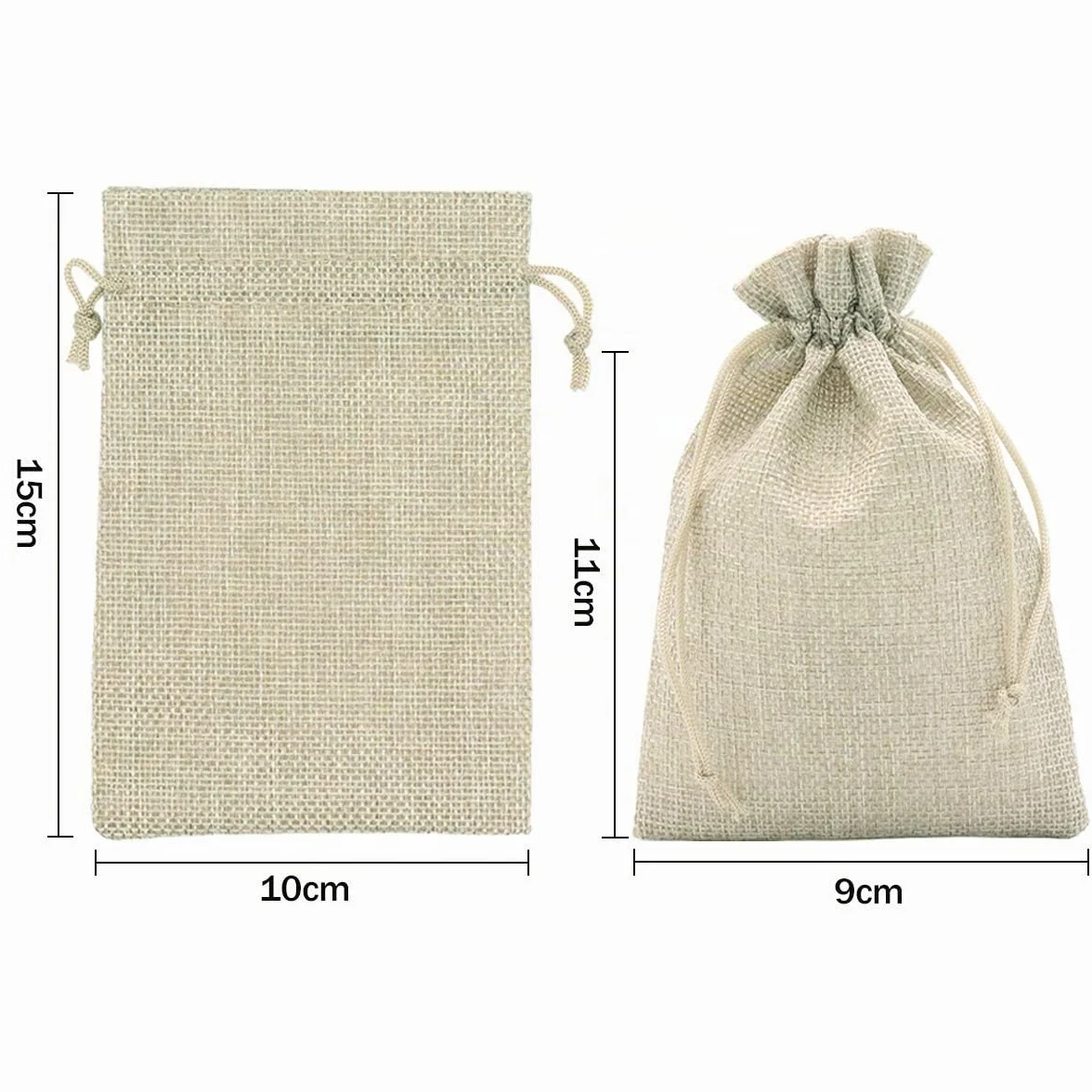 Sachets en Jute 10x15cm 30PCS, Pochettes en Lin avec Cordon de Serrage, Sacs Cadeau Réutilisables pour Bijoux Fête Anniversaire Noël Mariage