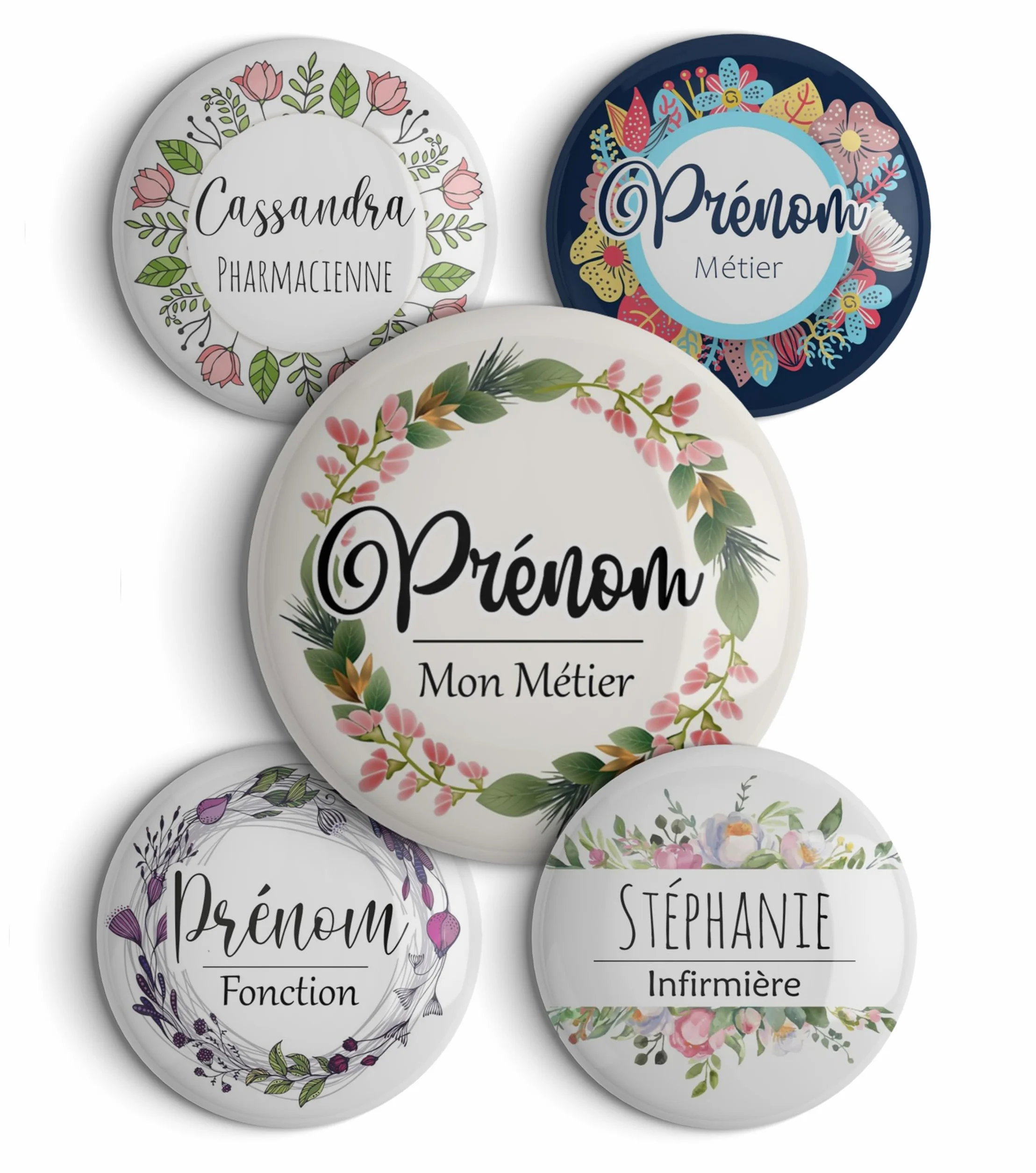 Badge personnalisable métier infirmière aide soignante 56mm