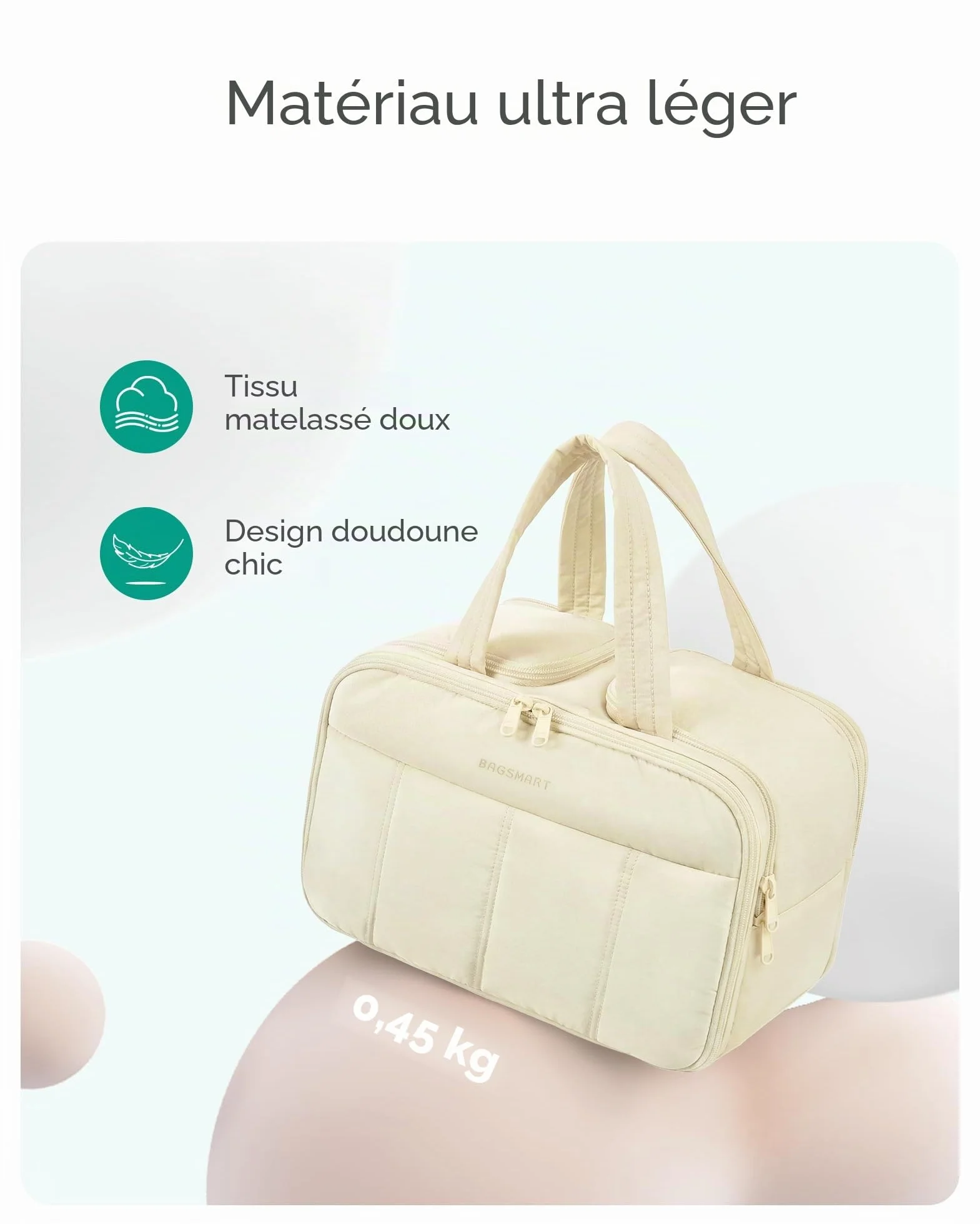 BAGSMART Trousse de Toilette de Voyage Grande pour Femme Noir