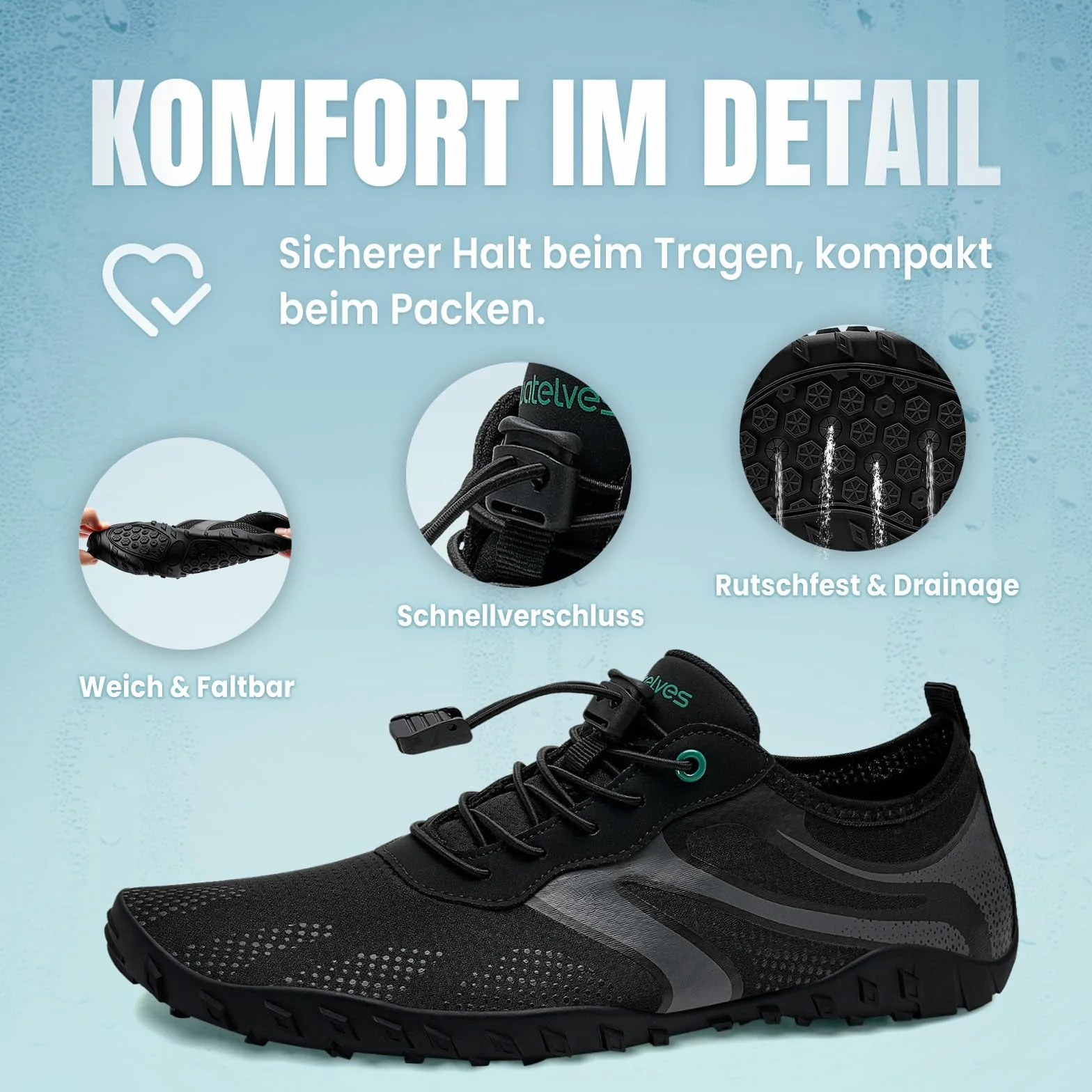Chaussures Aquatiques Homme Femme Antidérapant Respirant Séchage Rapide Plage Surf Piscine