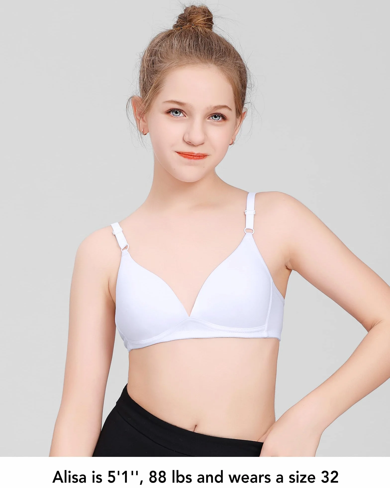 SALIA GIRL Soutiens-Gorge en Coton Rembourrés Souples sans Armatures pour Filles 12-14 Ans