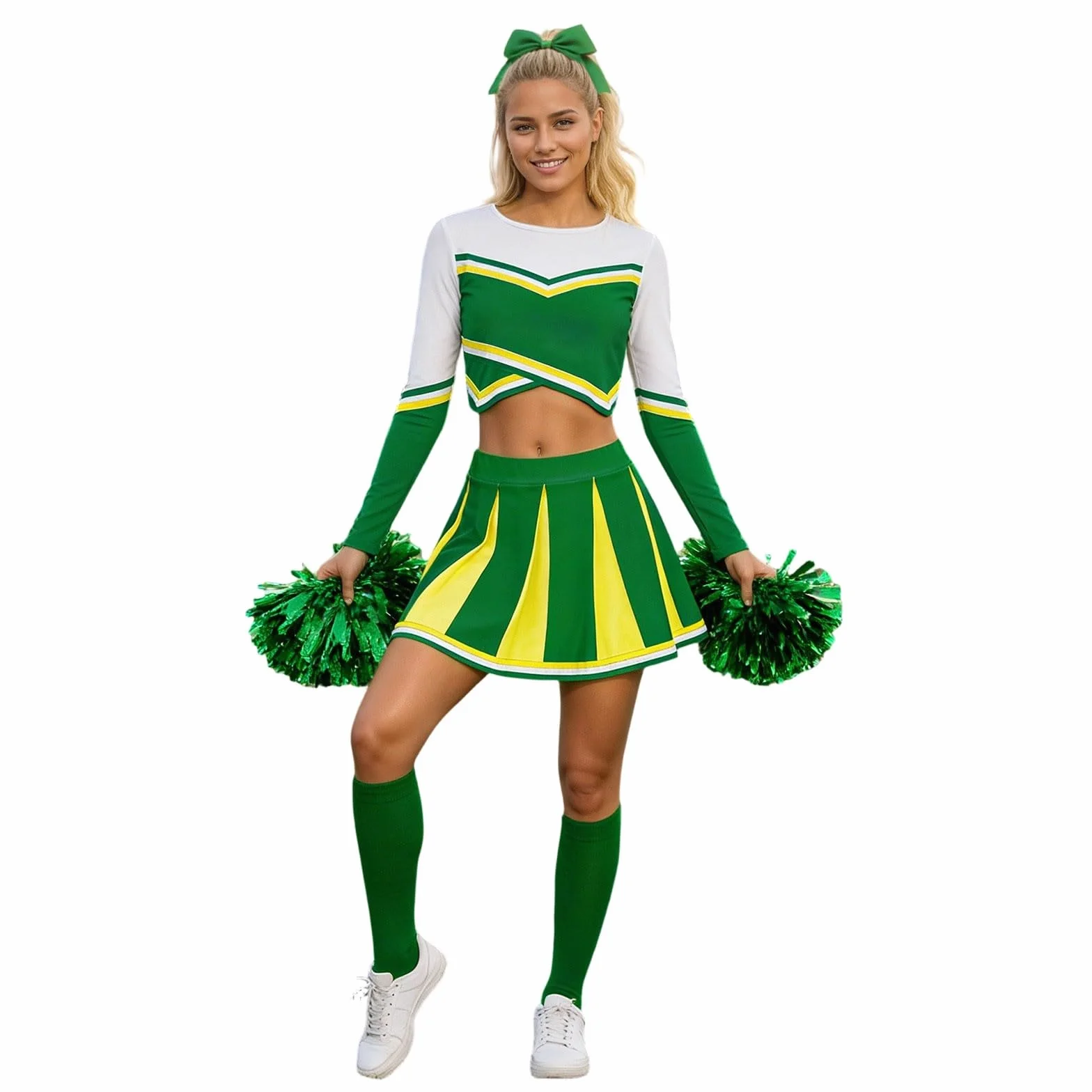 Costume de pom-pom girl pour femme 2 pièces robe de danse manches courtes