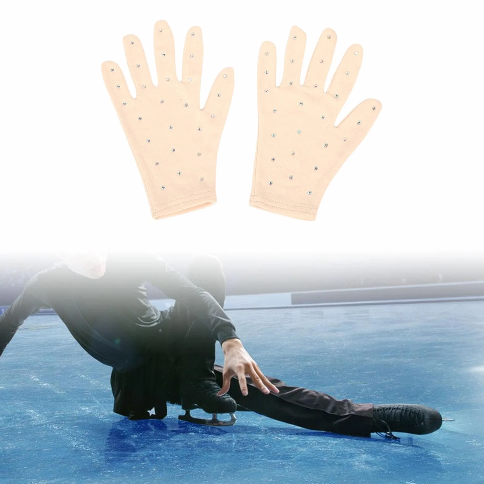 Gants de Compétition de Patinage Artistique Strass Danse Spectacle Entraînement