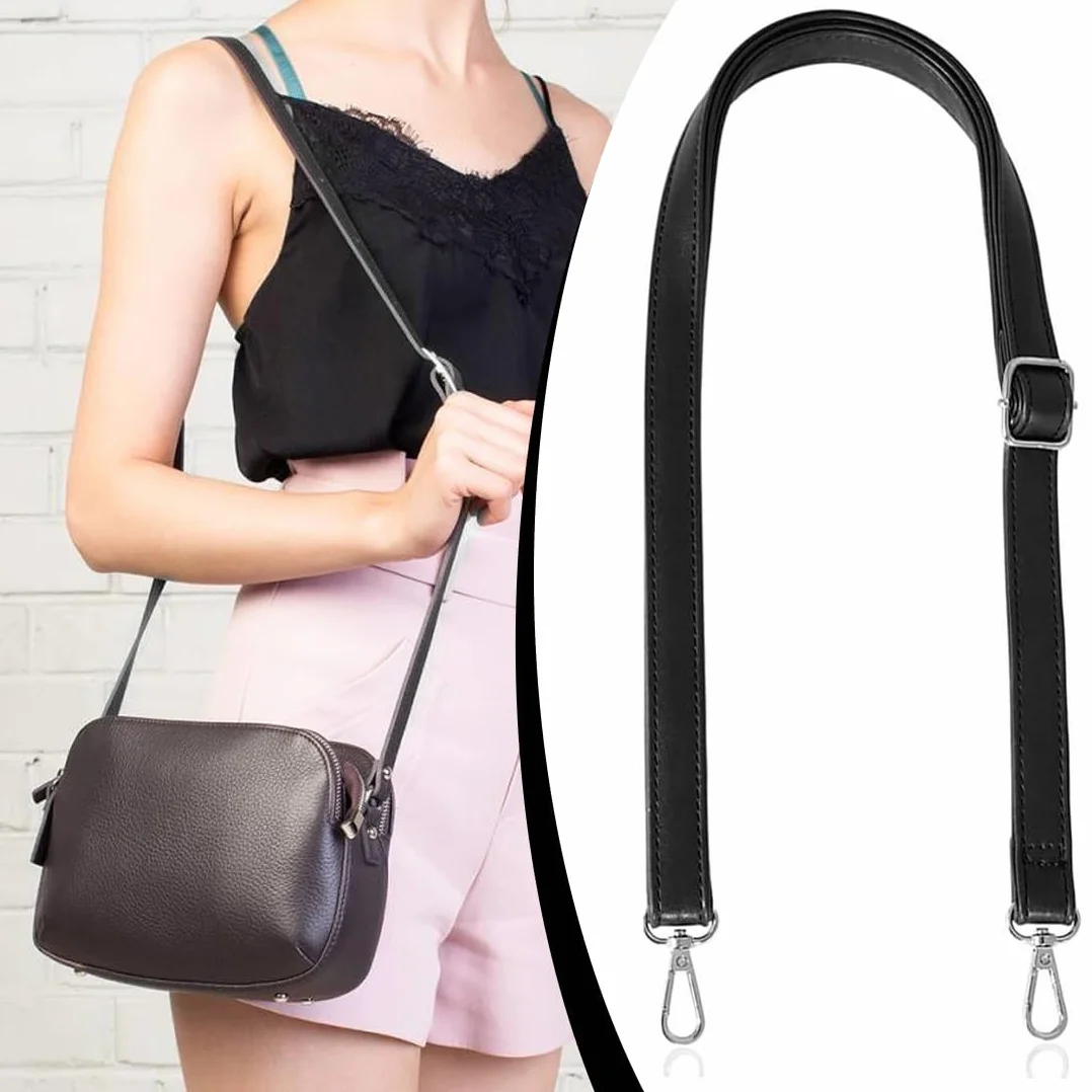 Bandoulière en Cuir Réglable Noire pour Sac Femme DIY