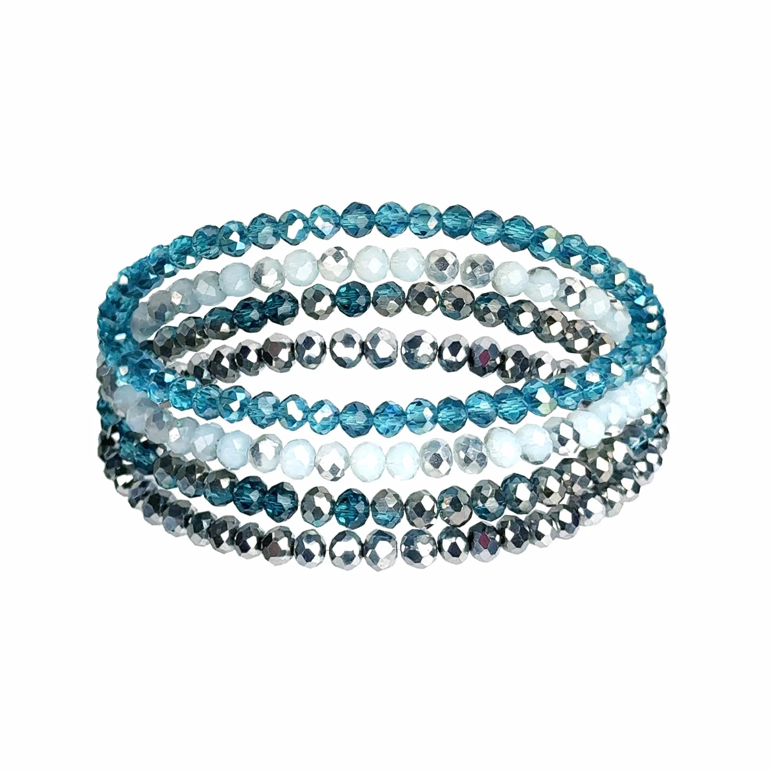 Bracelet Multicouches Perles Cristal Femme Boho