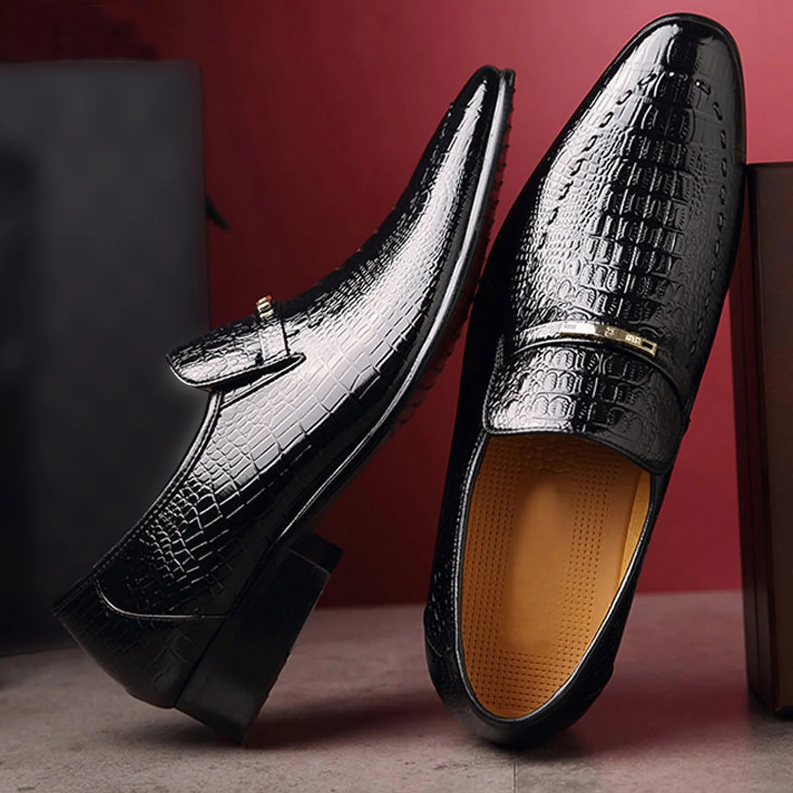 Mocassins Homme Été Chaussures de Danse Latine Compensées Habillées Larges