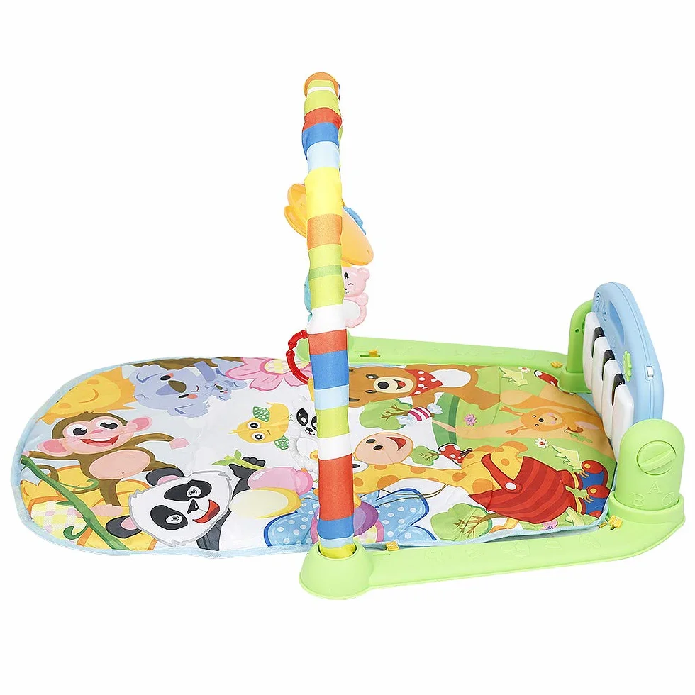 Tapis d'éveil bébé avec musique et lumières, tapis de jeu épaissi piano fitness pour nouveau-né garçons et filles