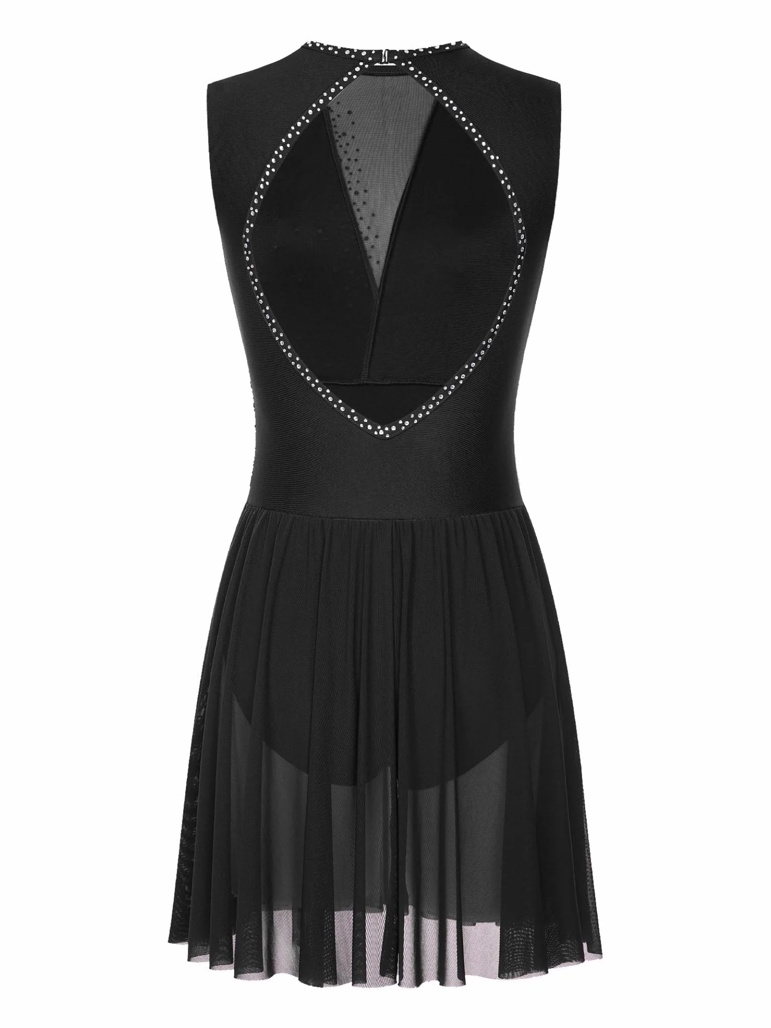 Femme Robe Patinage Artistique Strass Brillant Danse Classique Lyrique Latine Justaucorps Gymnastique Compétition Spectacle