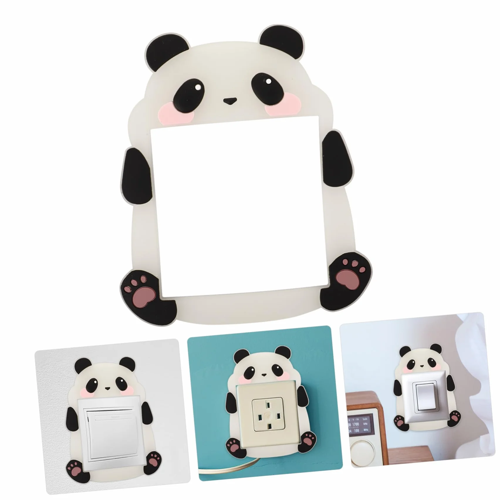 Autocollants Interrupteurs Muraux Décoratifs Panda Stickers Muraux Chambre Salle de Bain Protection Facile à Appliquer