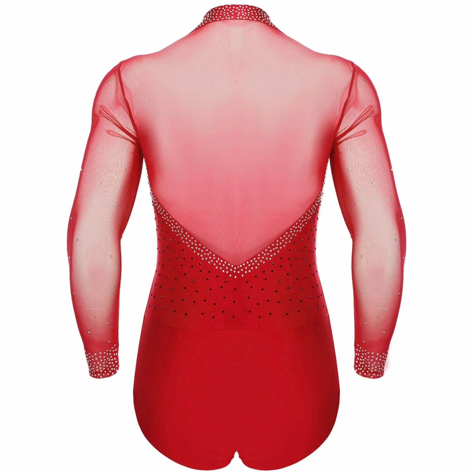 ChicTRY Homme Justaucorps Gymnastique en Maille Léotard Danse Latine Salsa Top Body à Manches Longues M-3XL
