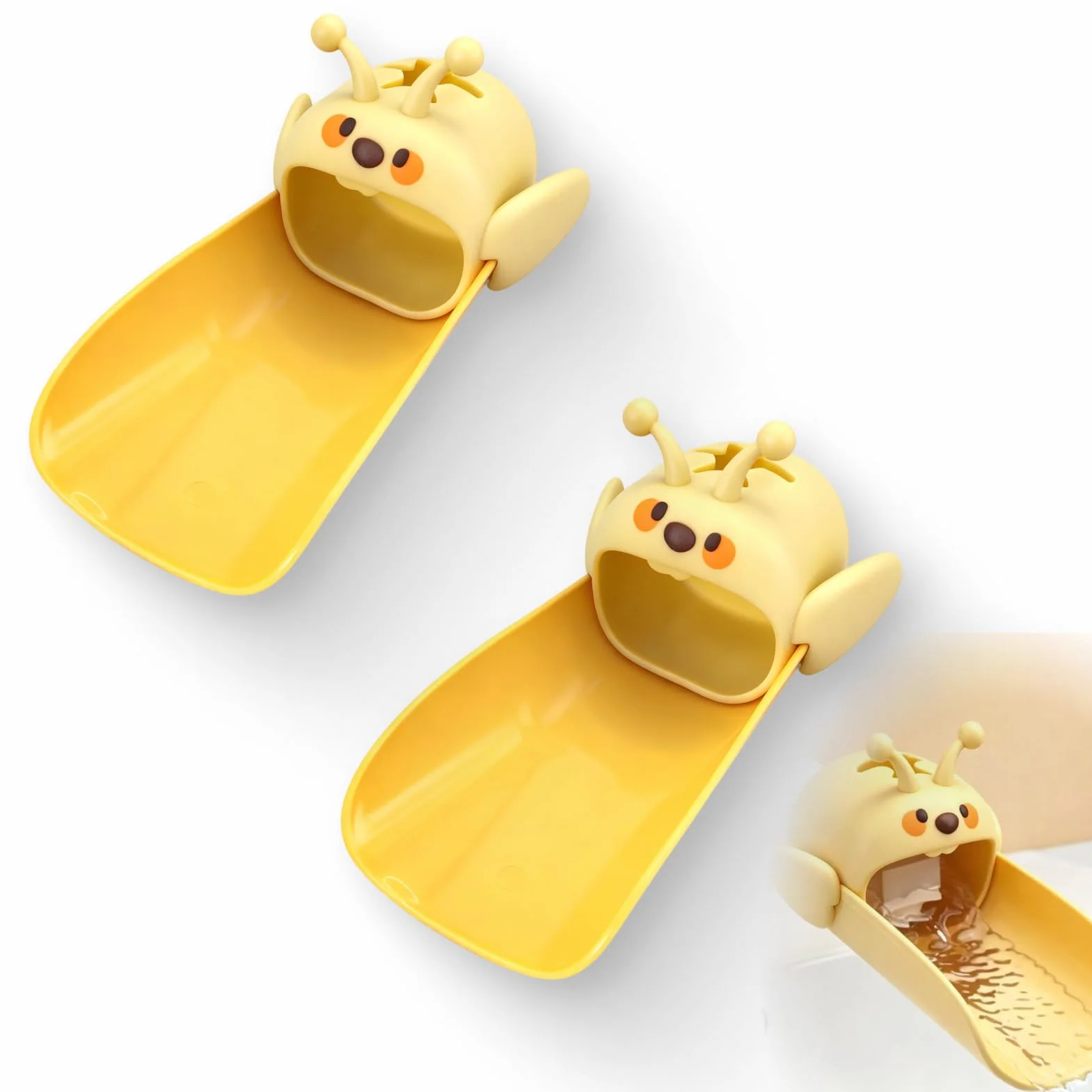Rallonges de Robinet en Silicone Jaune, Extension Robinet Lavabo, Adaptateur Robinet Cuisine Salle de Bain