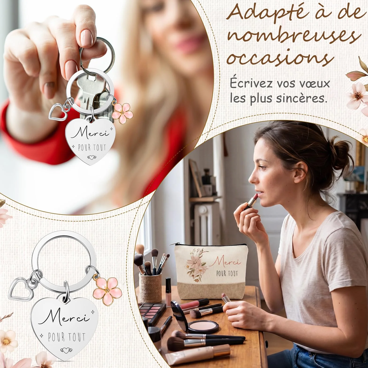 Xuniea 4 Pièces Cadeaux de Merci pour Femme Anniversaire Départ Retraite Travail